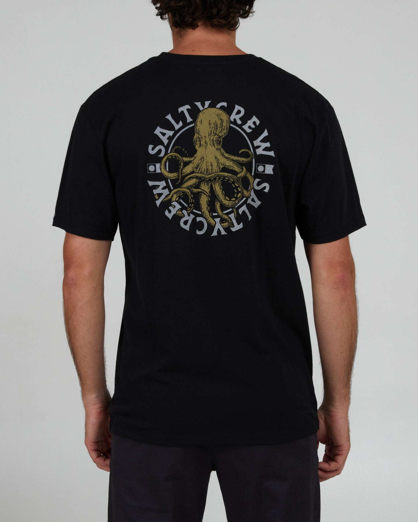 back view of Tentacles Black S/S Premium Tee