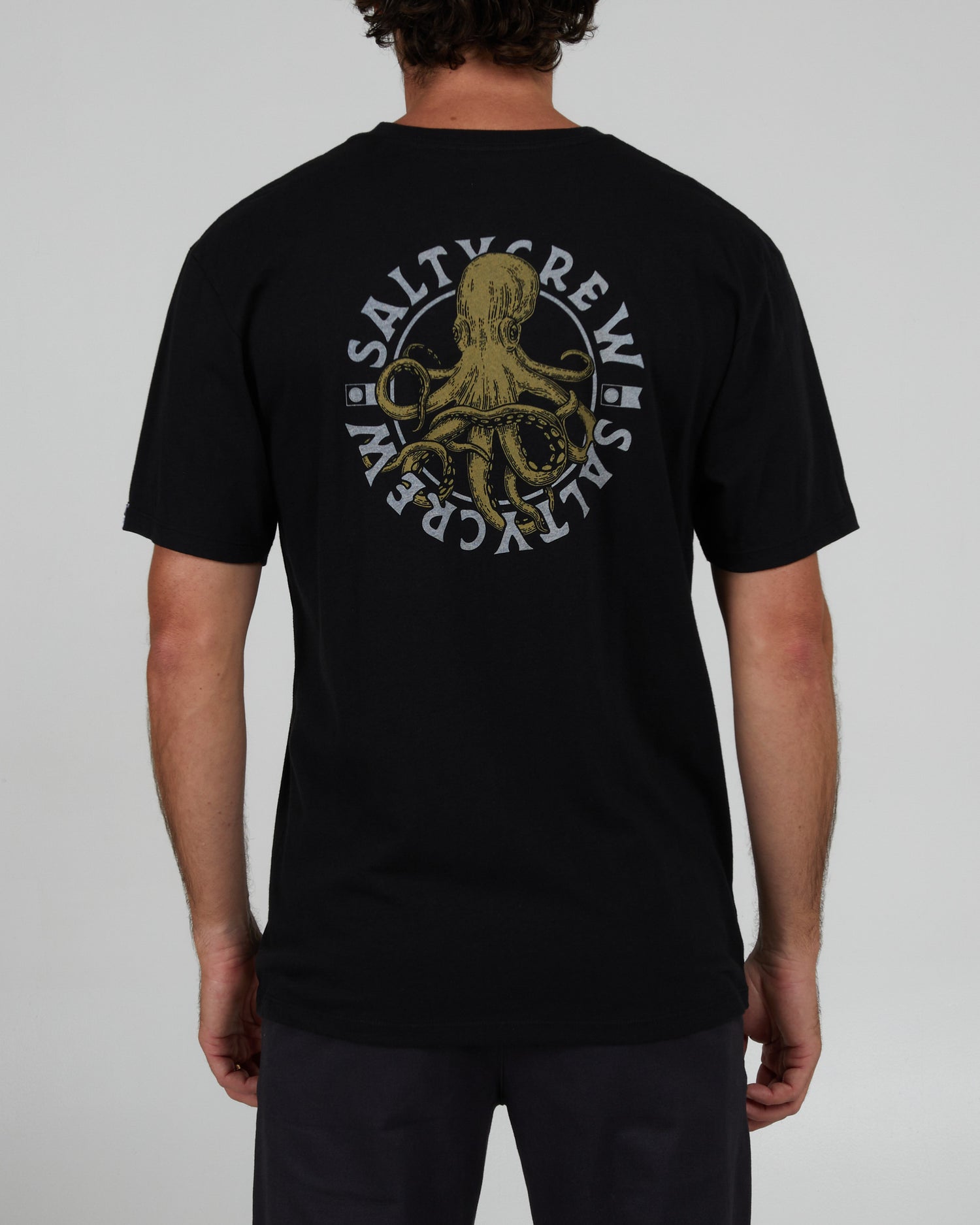 back view of Tentacles Black S/S Premium Tee