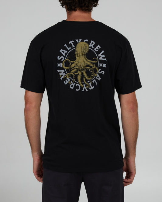 back view of Tentacles Black S/S Premium Tee