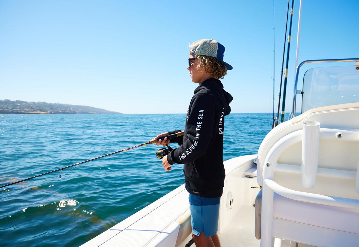 Lifestyle shot of model fishing 