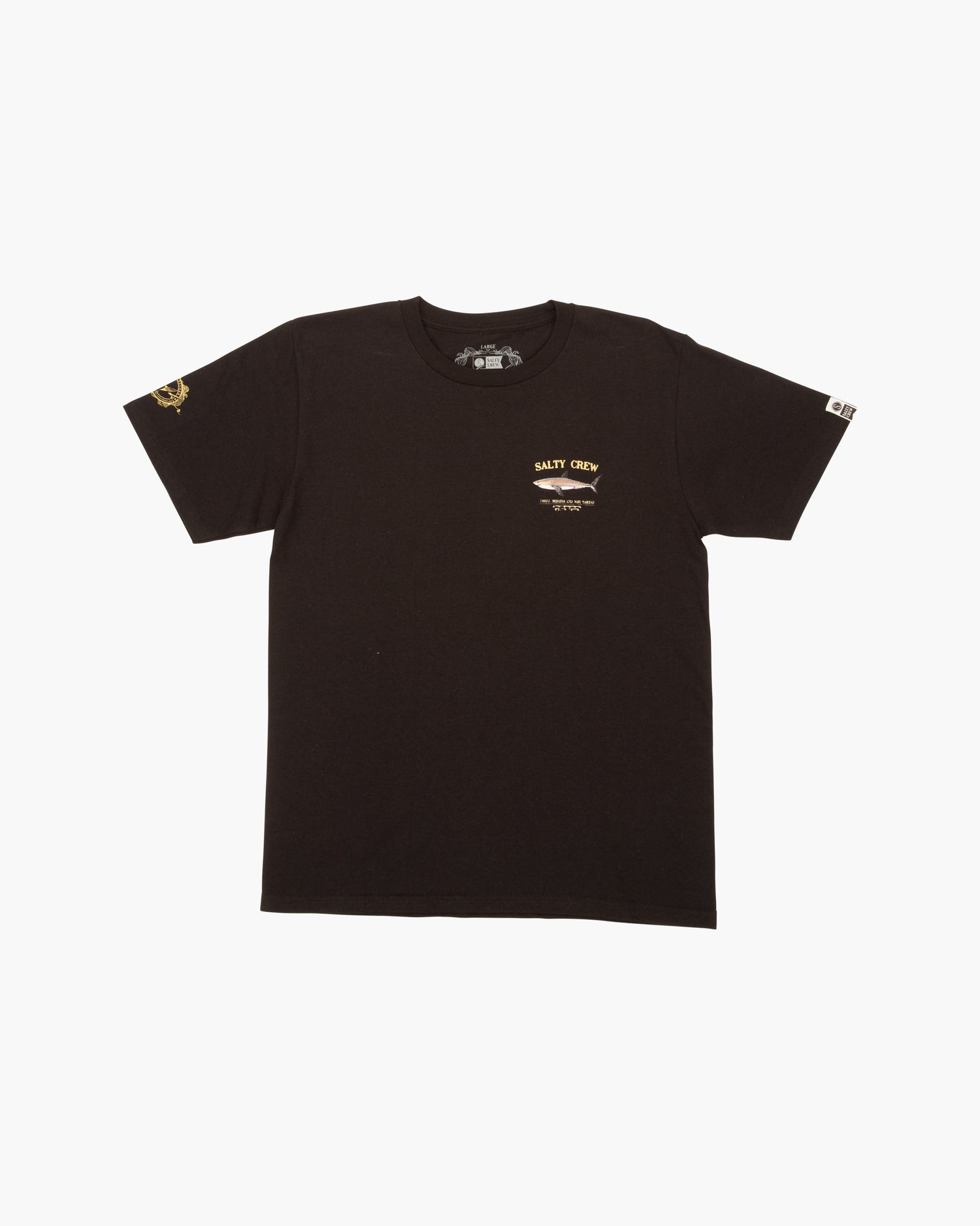 Salty Crew Bruce Boys Black S/S Tee Front off Body