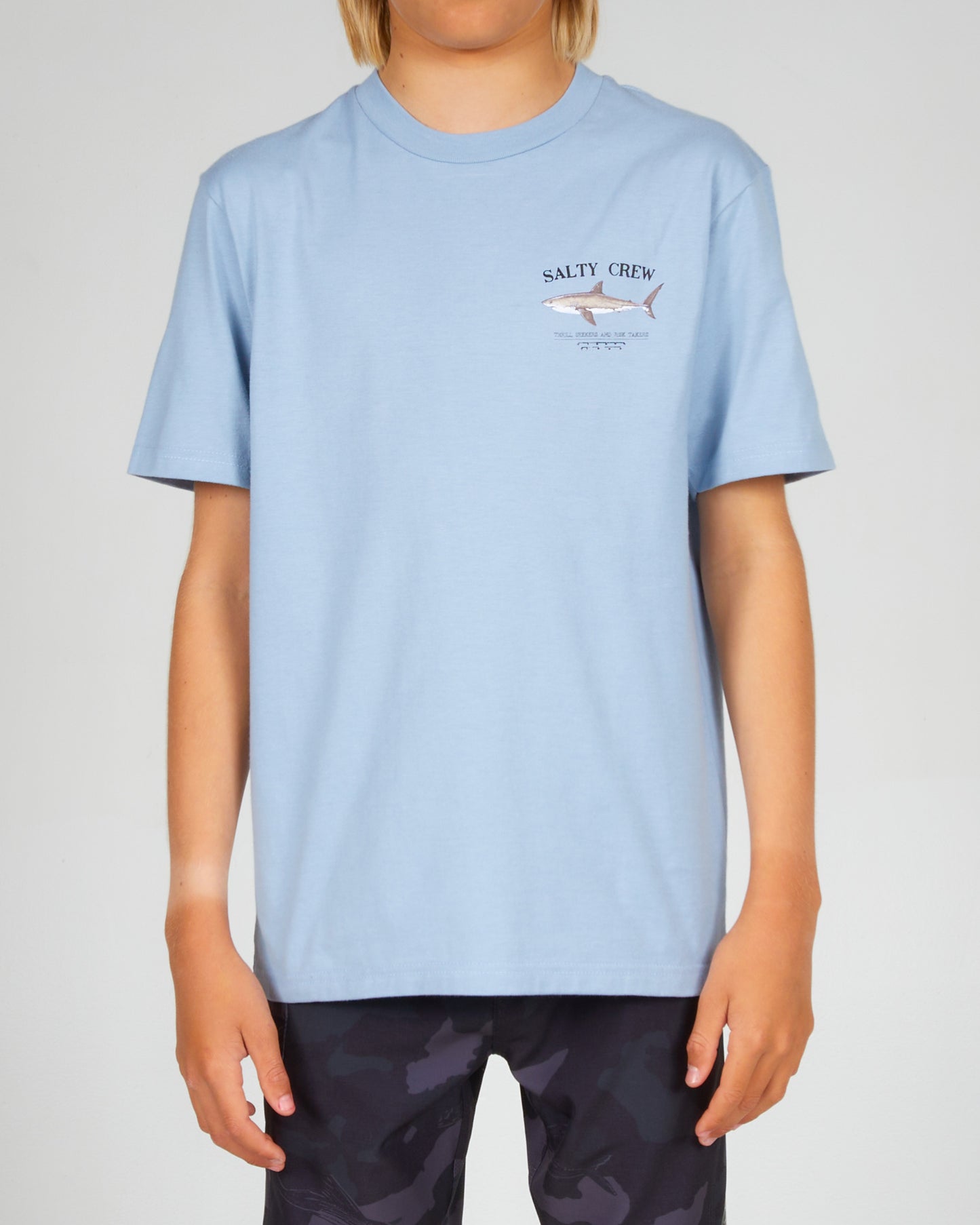 front view of Bruce Boys Marine Blue S/S Tee