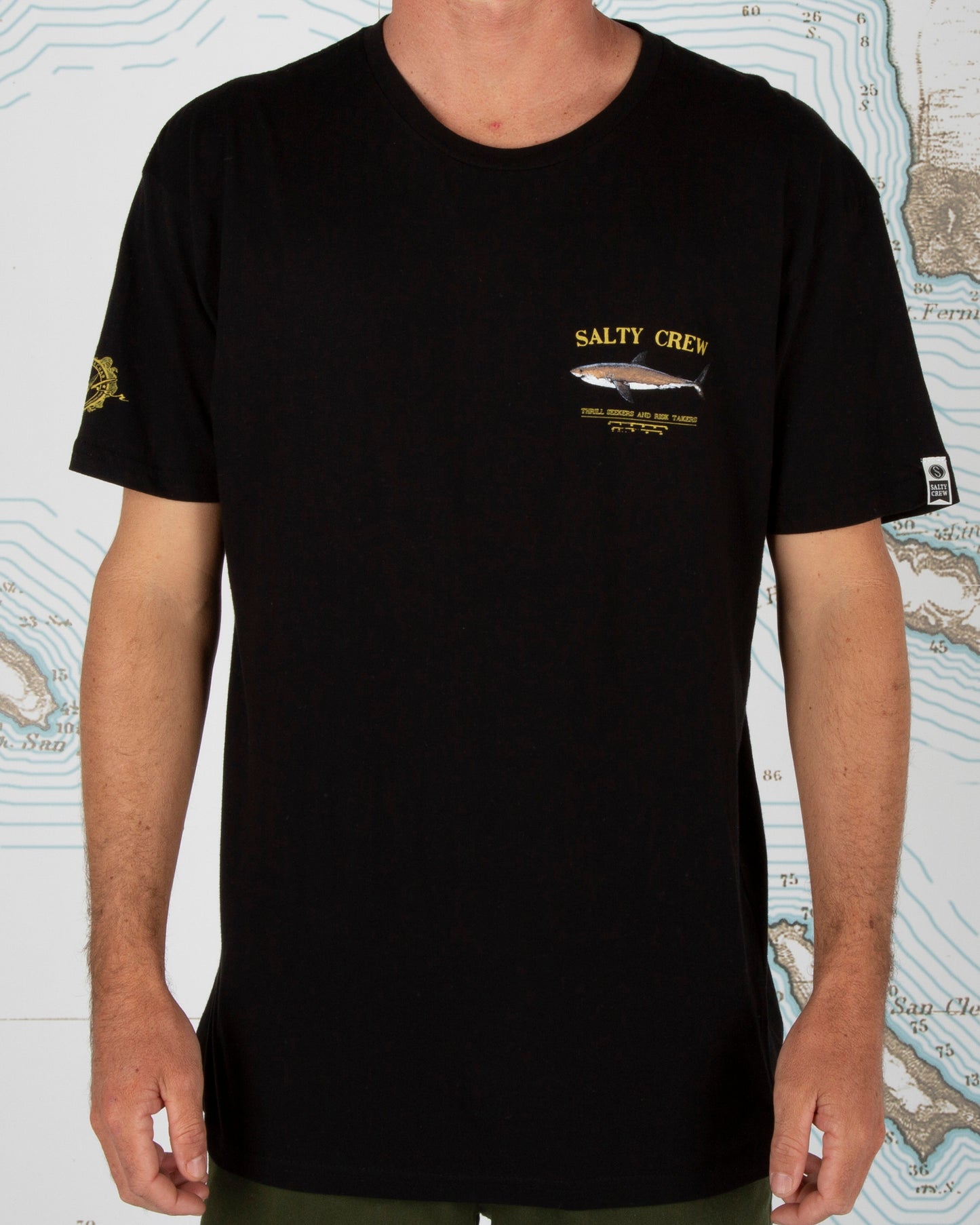 On body front of Bruce Black S/S Premium Tee