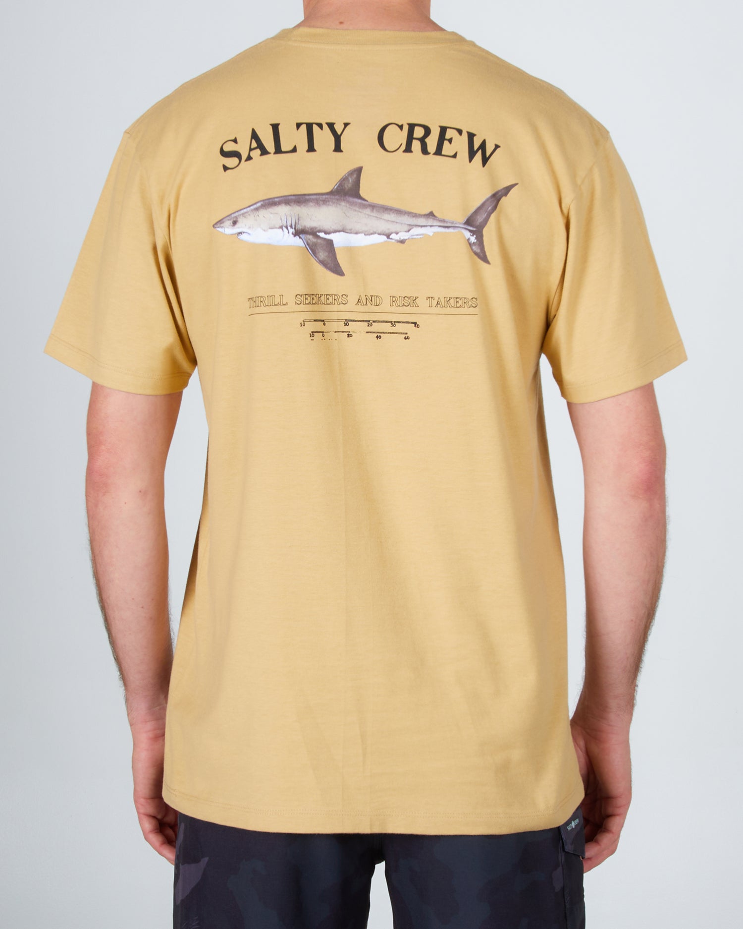 on body back of the Bruce Camel S/S Premium Tee