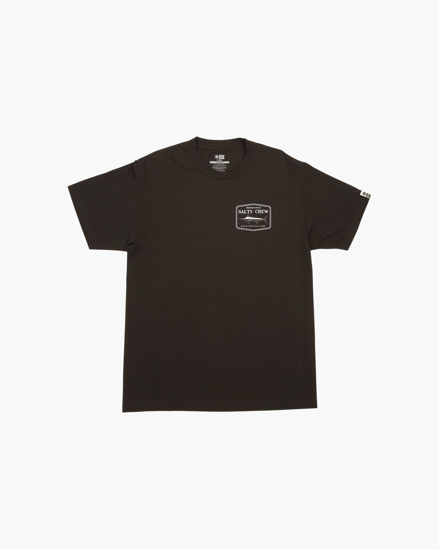 Off body front of Stealth Black S/S Standard Tee