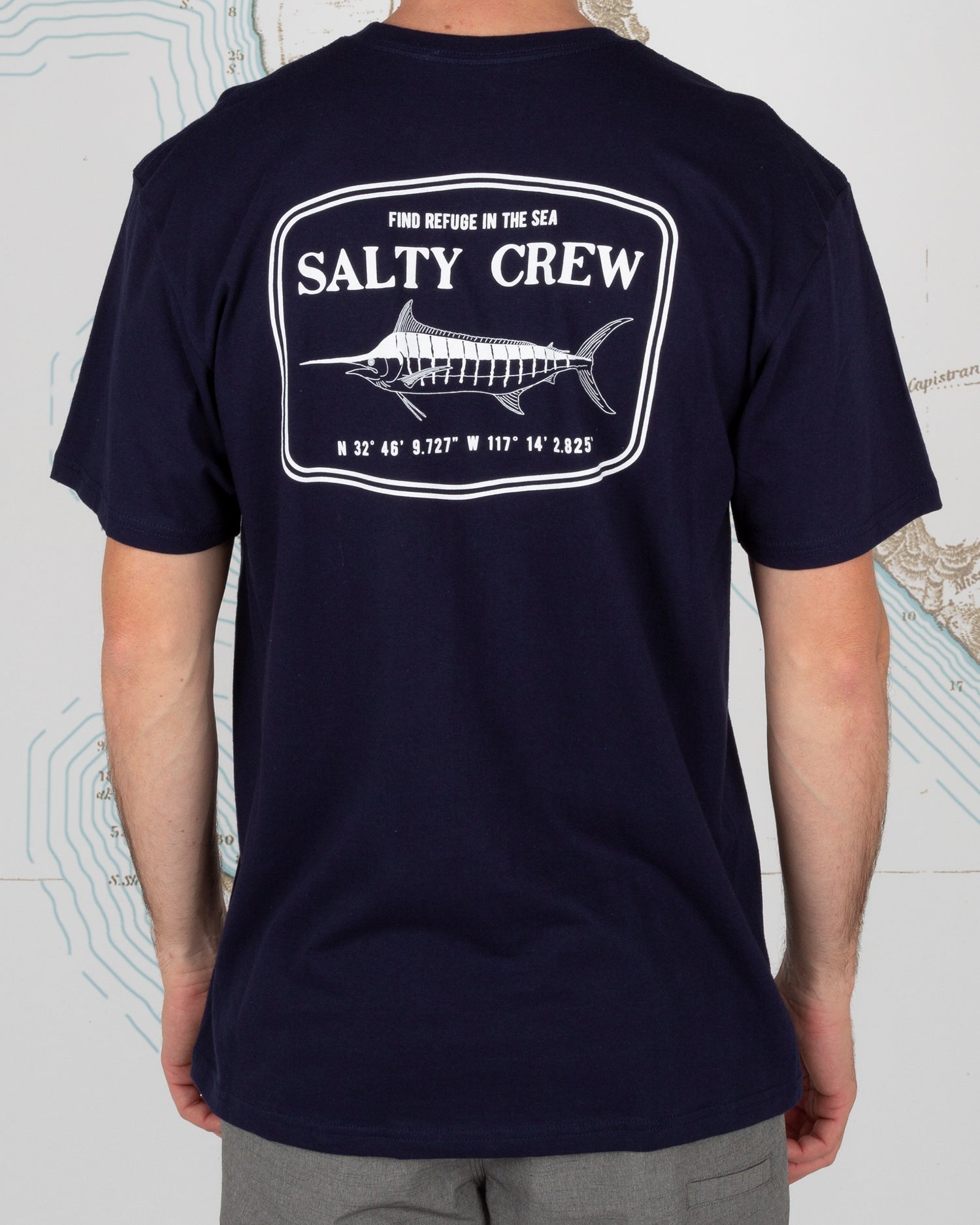 On body back of Stealth Navy Standard S/S Tee