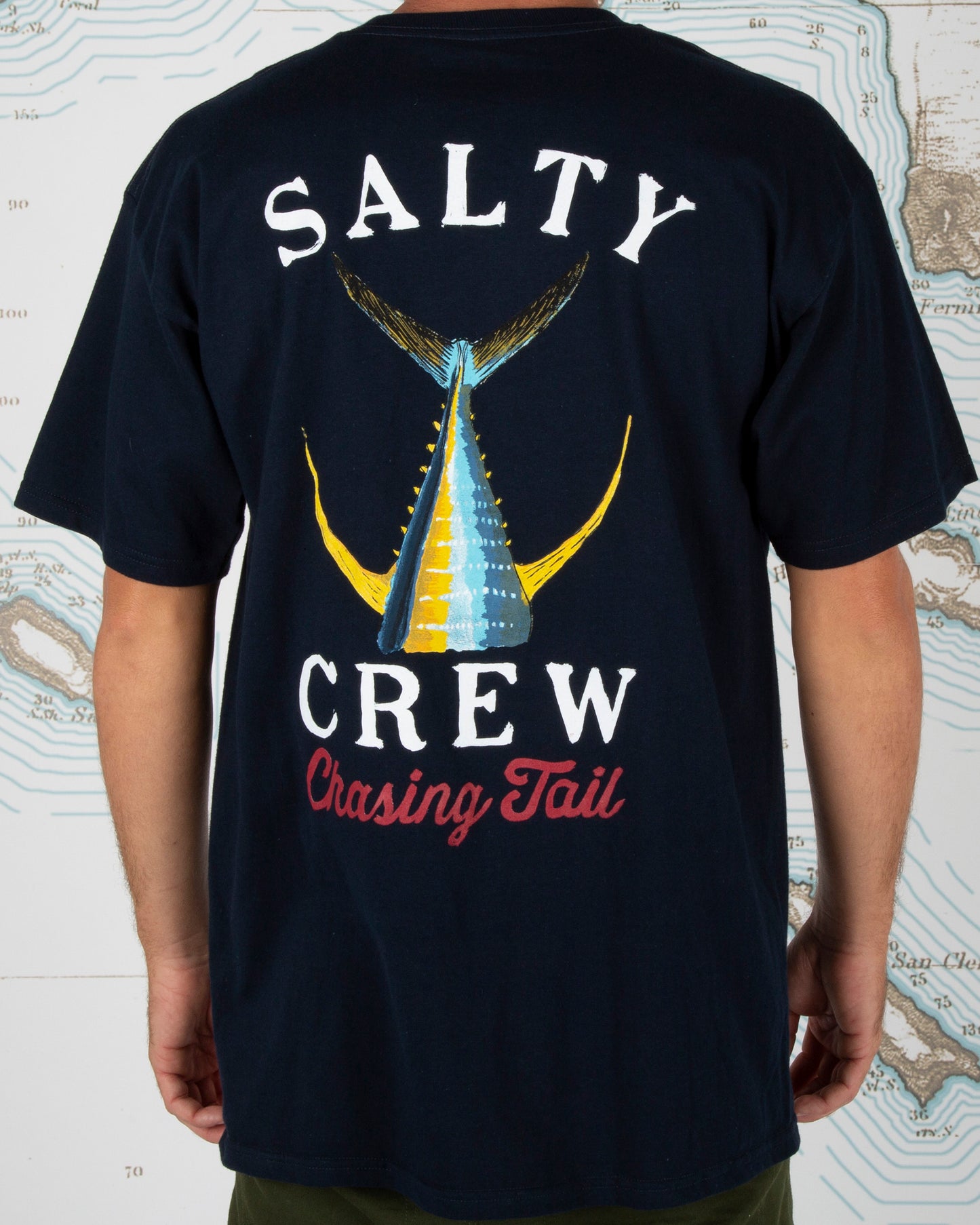 On body back of Tailed Navy S/S Standard Tee