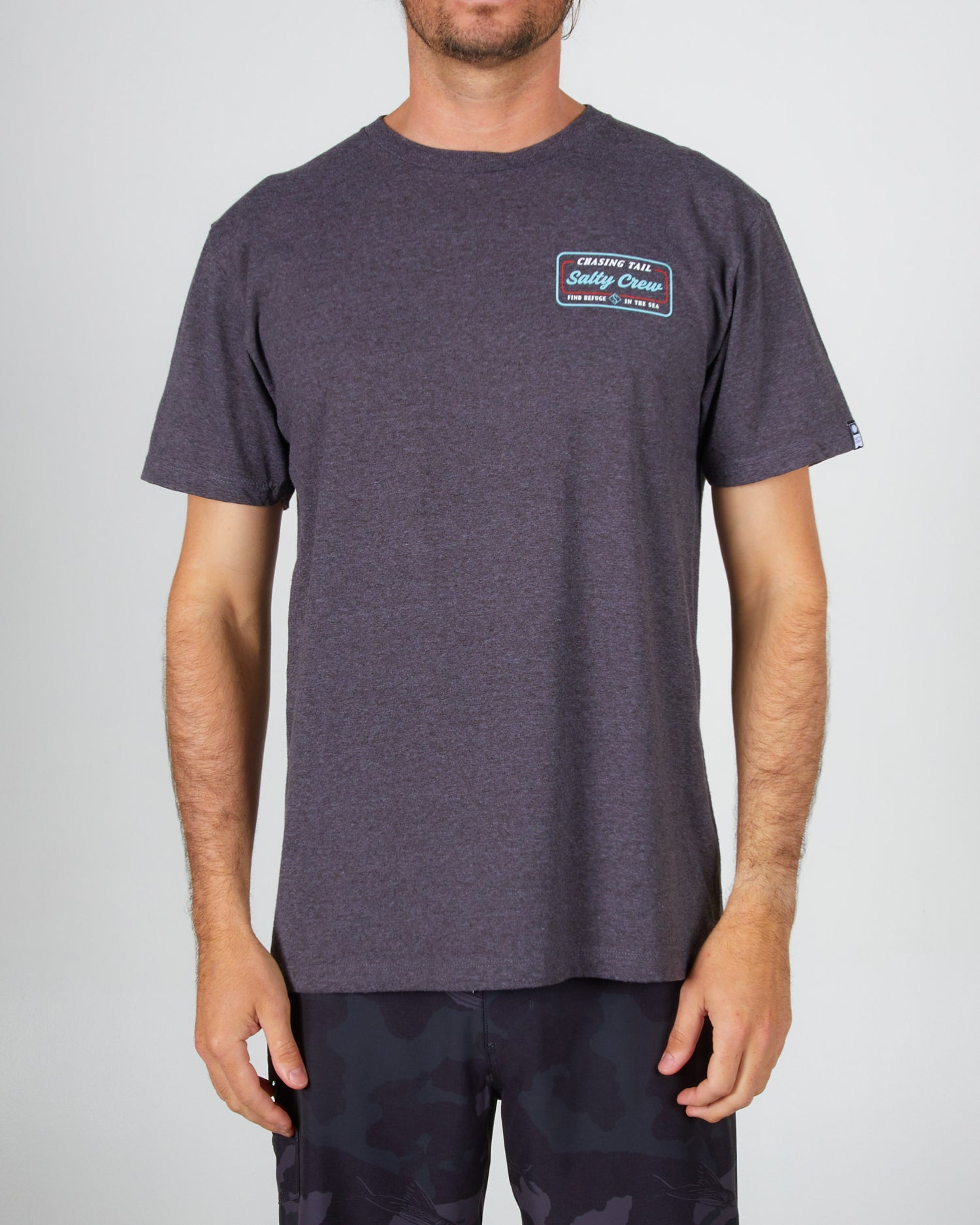 front view of Marina Charcoal Heather S/S Standard Tee