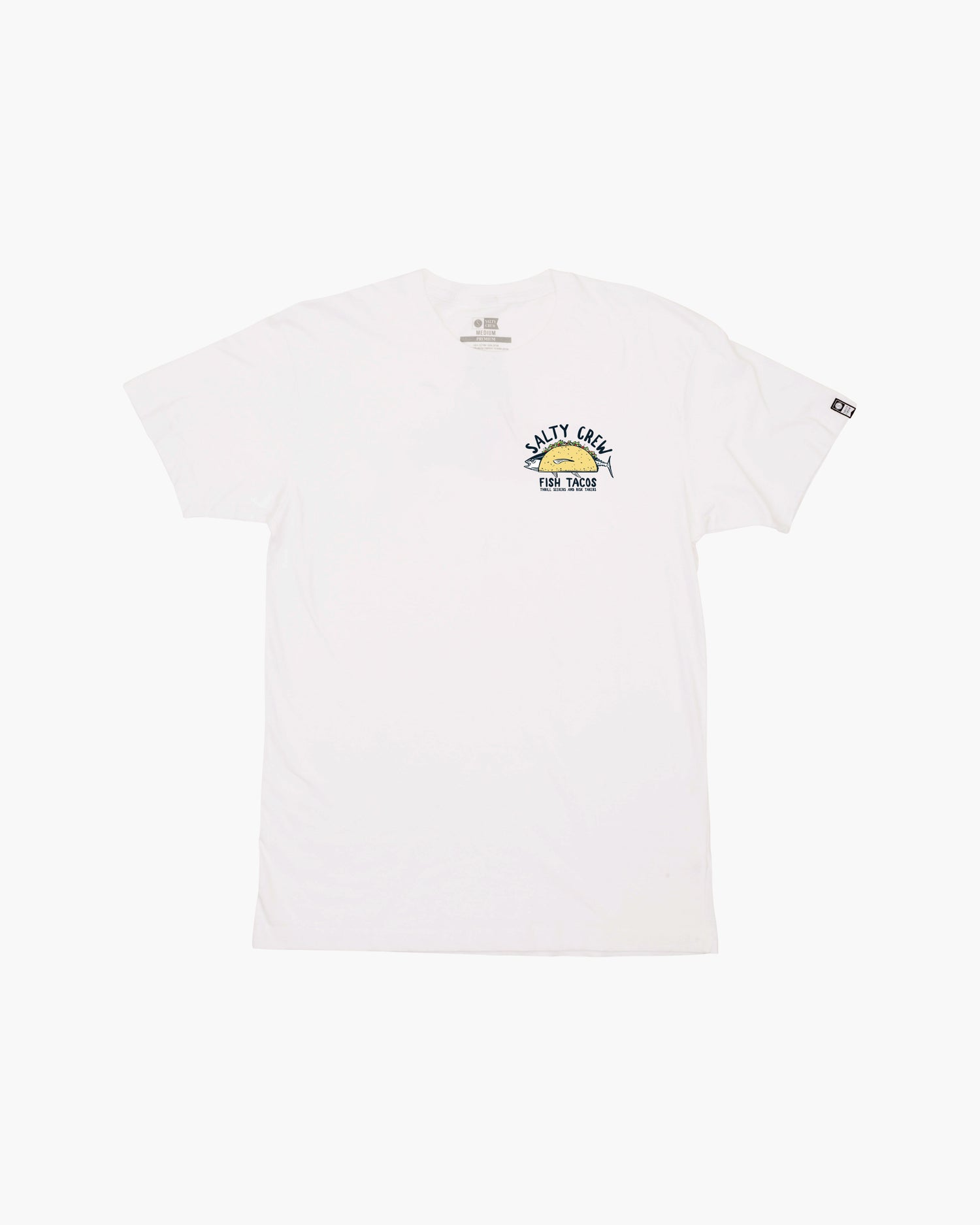Off body front of Baja Fresh White S/S Premium Tee