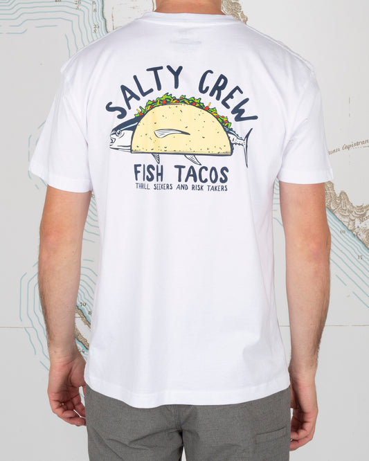 On body back of Baja Fresh White S/S Premium Tee