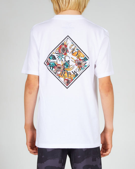 back graphic of Tippet Lineup Boys White S/S Tee