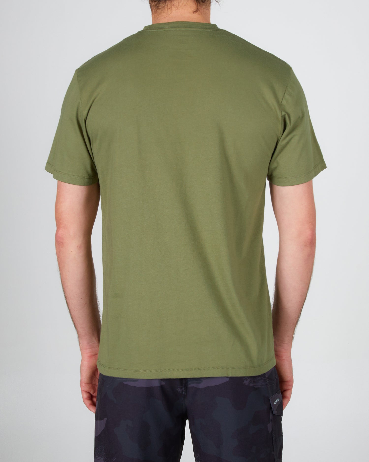 back view of Deep Pockets Sage S/S Premium Pocket Tee