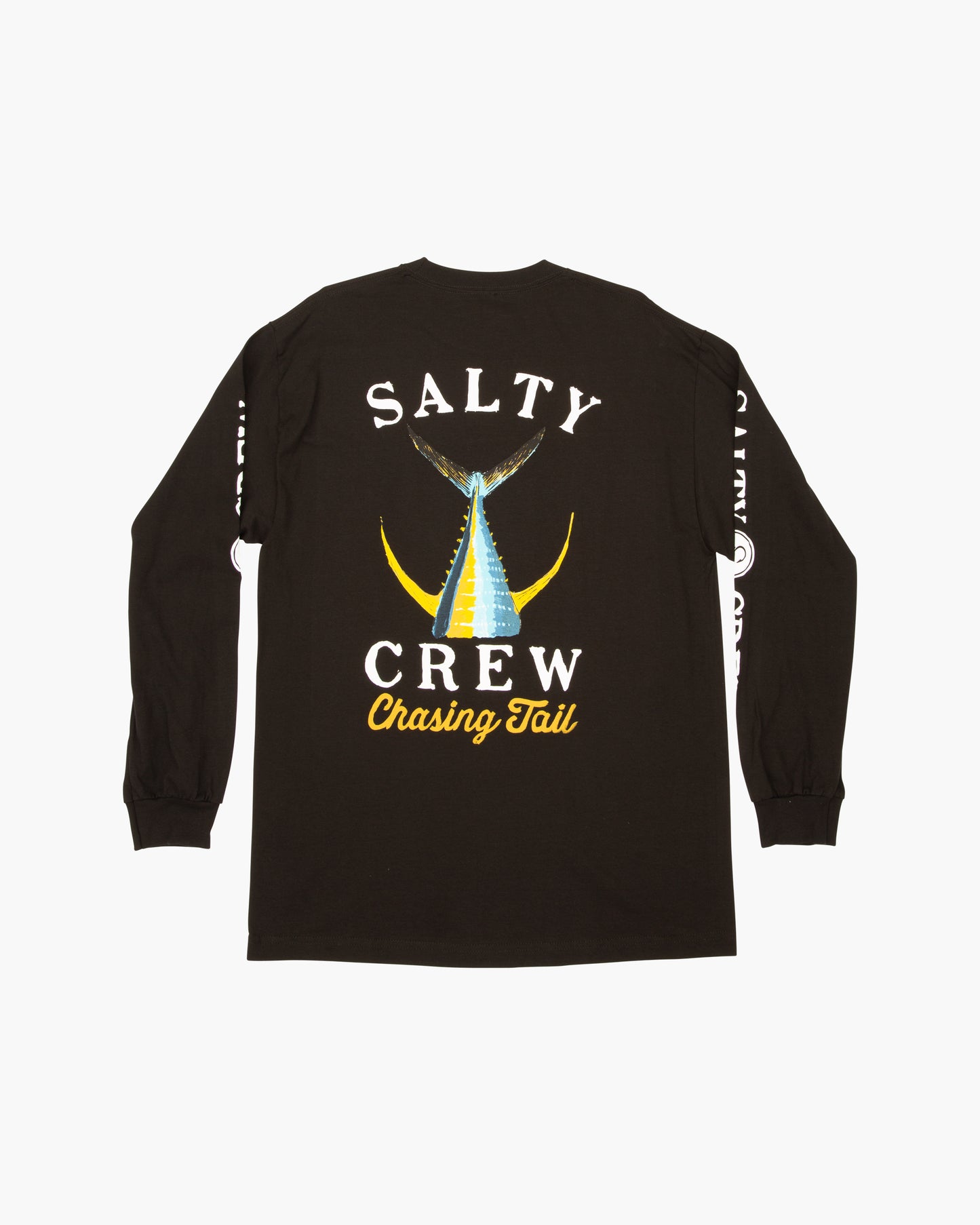 Off body back of Tailed Black L/S Standard Tee
