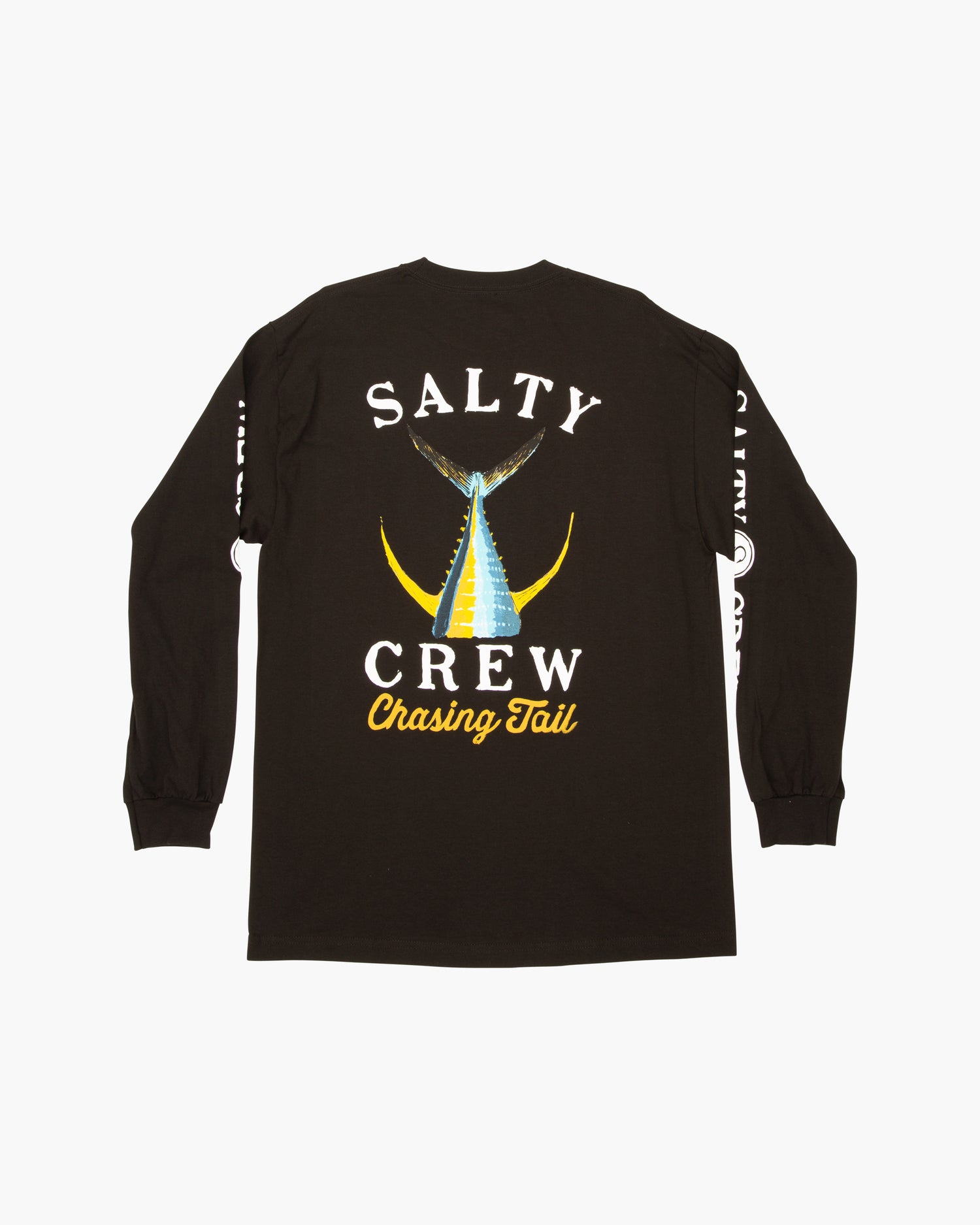 Off body back of Tailed Black L/S Standard Tee