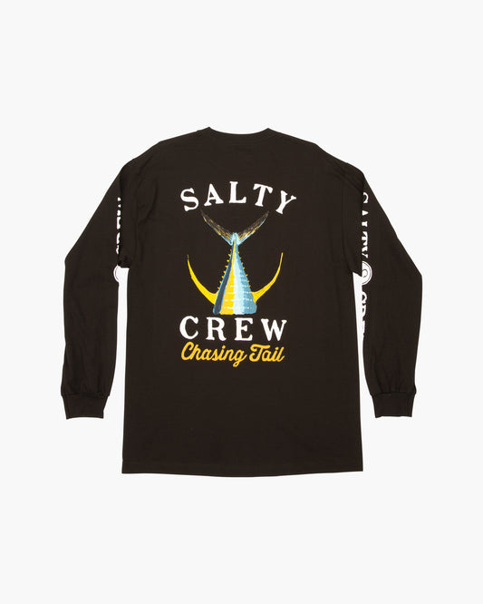 Off body back of Tailed Black L/S Standard Tee