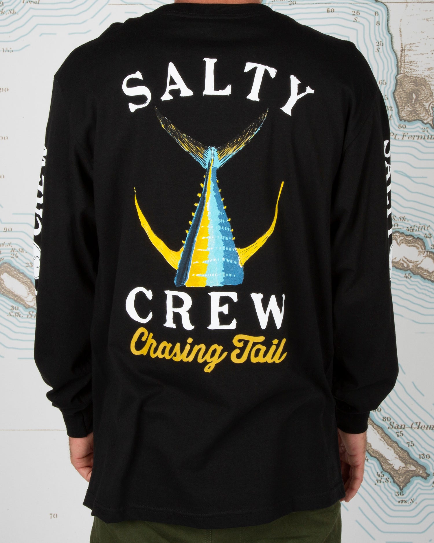 On body back of Tailed Black L/S Standard Tee