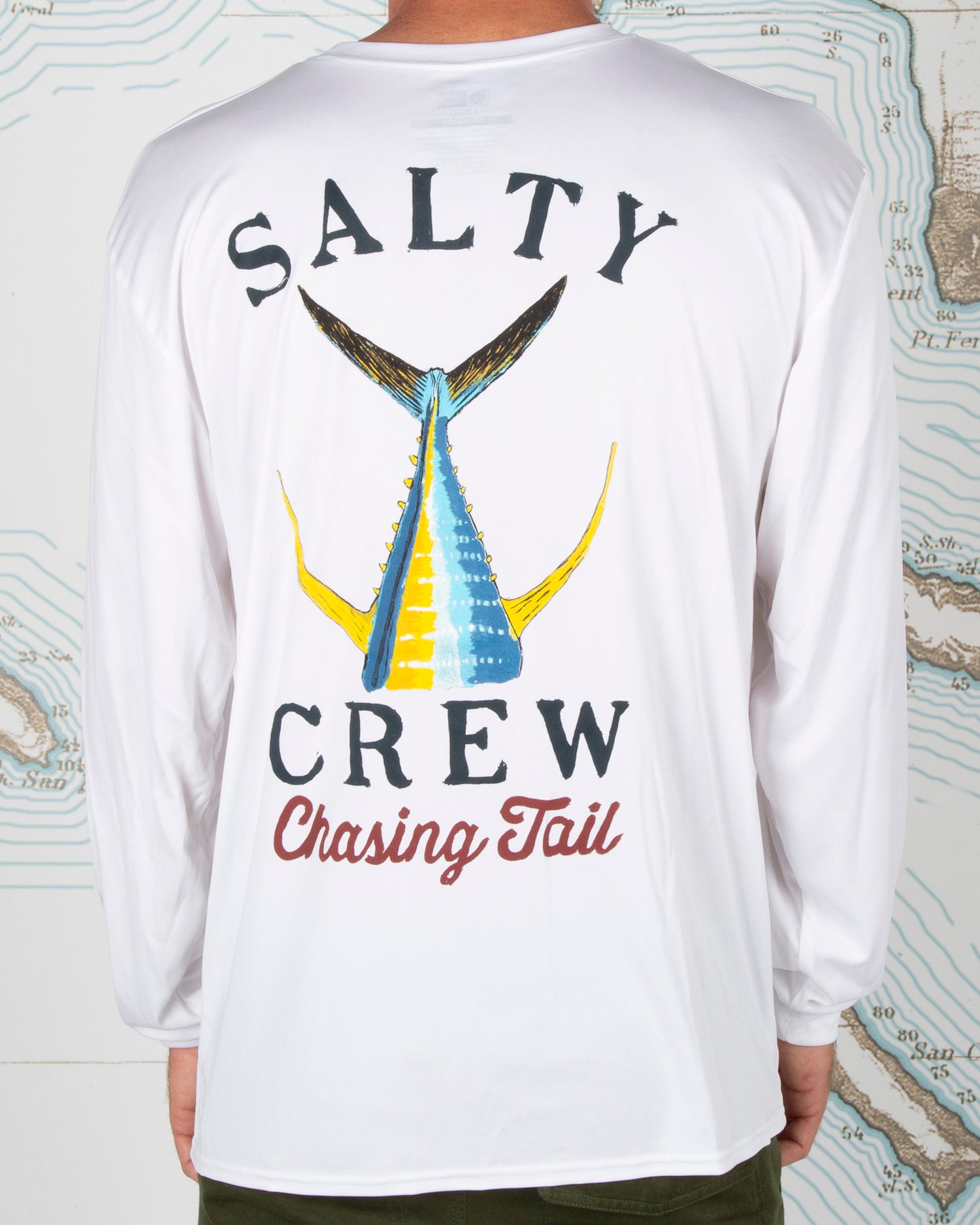 Salty Crew Men's White Tailed Long Sleeve Tech Tee - L