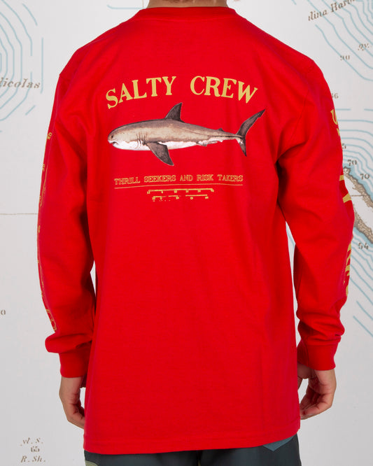 Salty Crew Bruce Boys Red L/S Tee Back