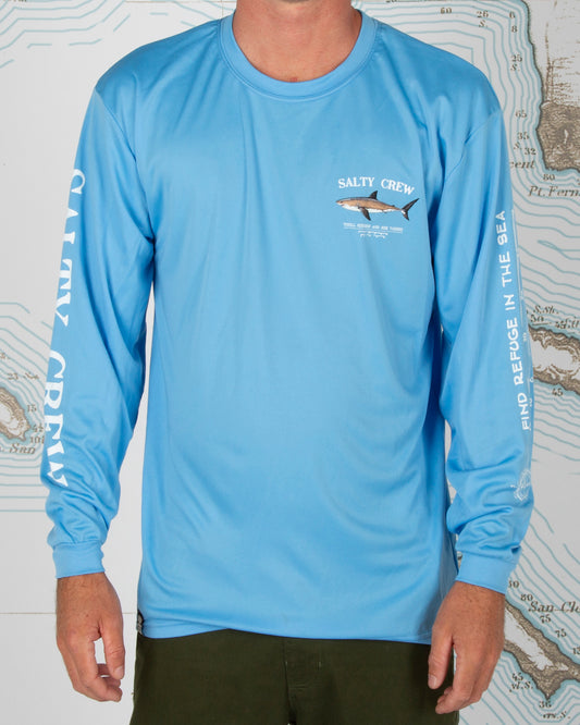 On body front of Bruce Light Blue L/S Sunshirt