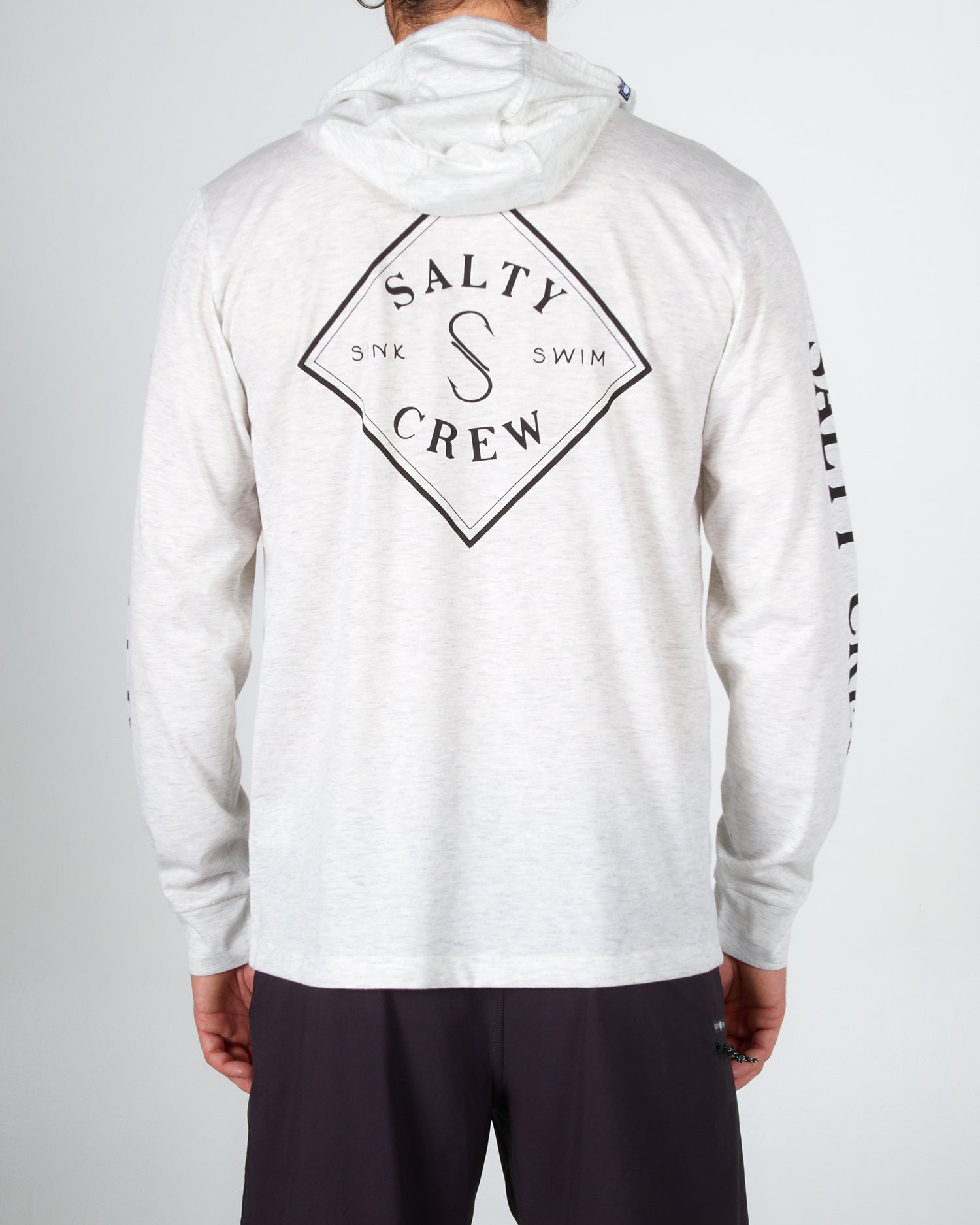 back graphic of Tippet Vintage White Pocket Hood Tech Tee