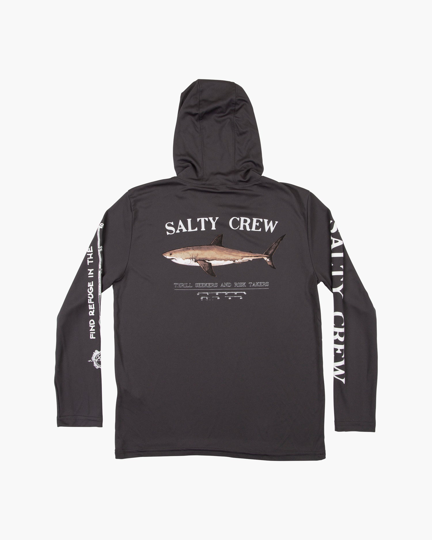 Off body back of Bruce Boys Grey Hooded Sunshirt