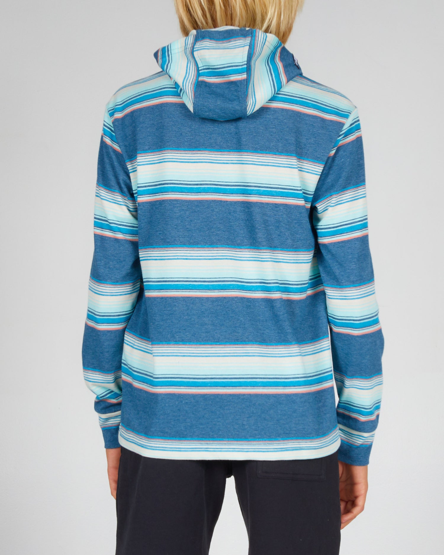 back view of Outskirts Boys Navy UV Hood