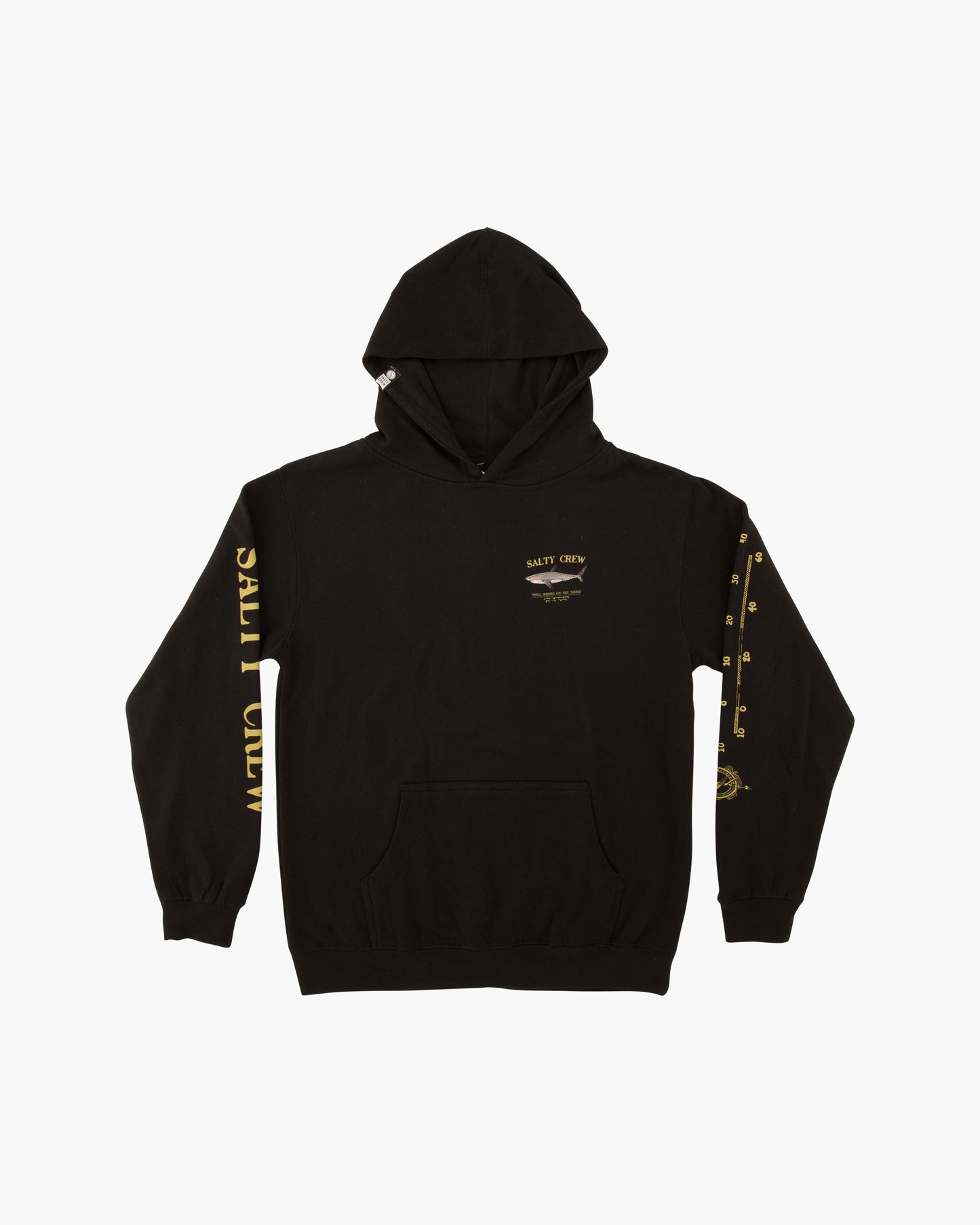 Off body front of Bruce Boys Black Hood Fleece