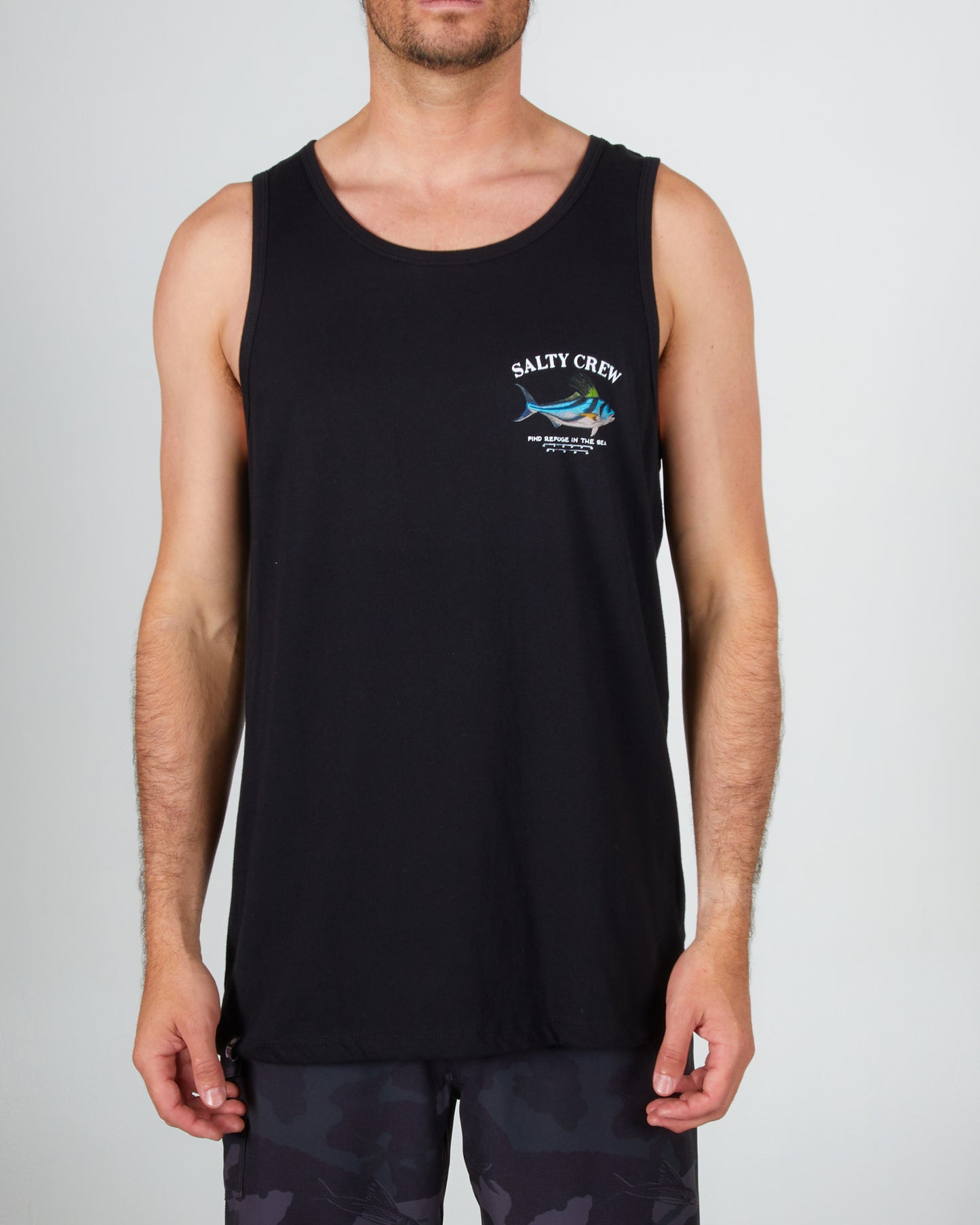 front view of Rooster Black Tank