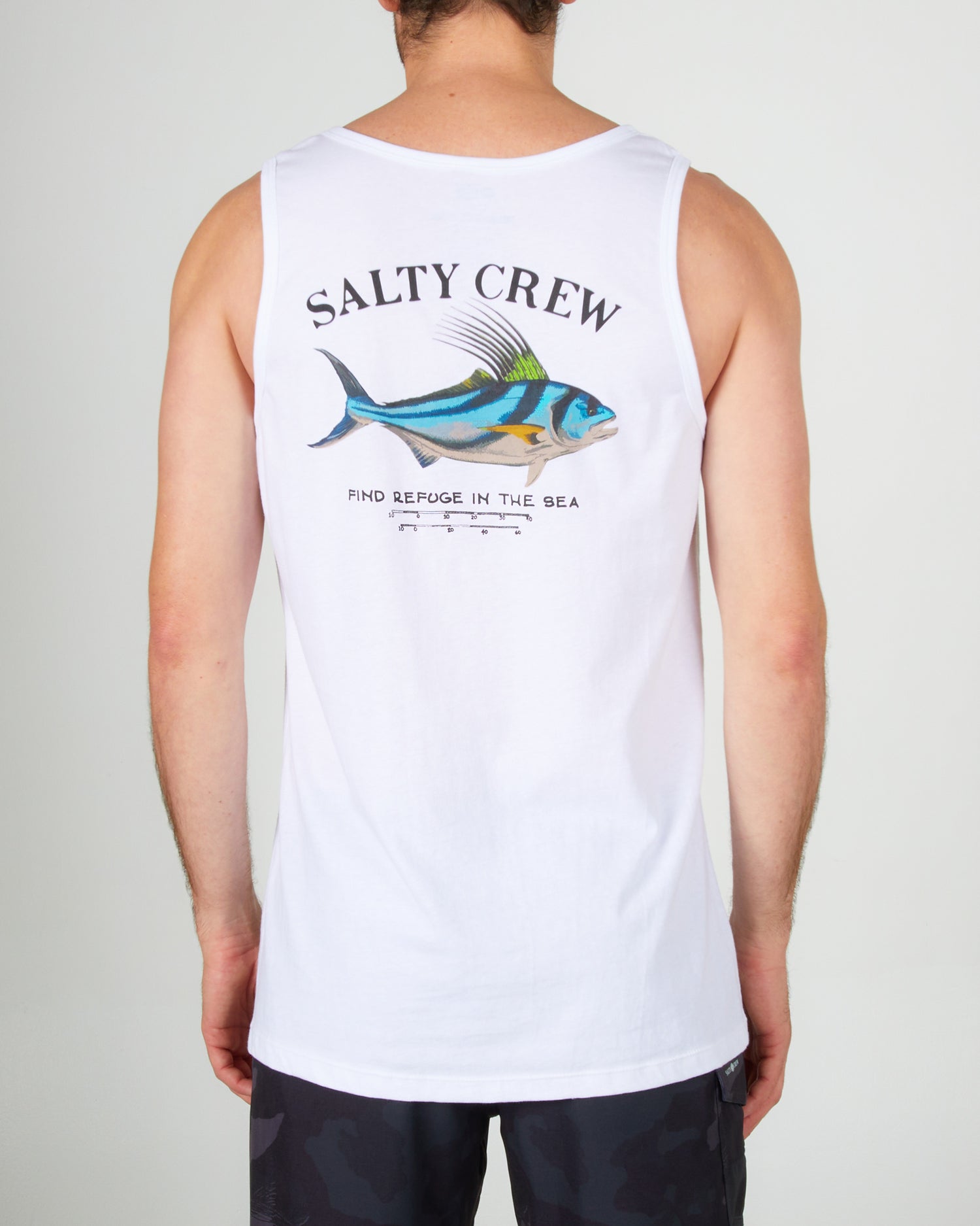 back graphic of Rooster White Tank