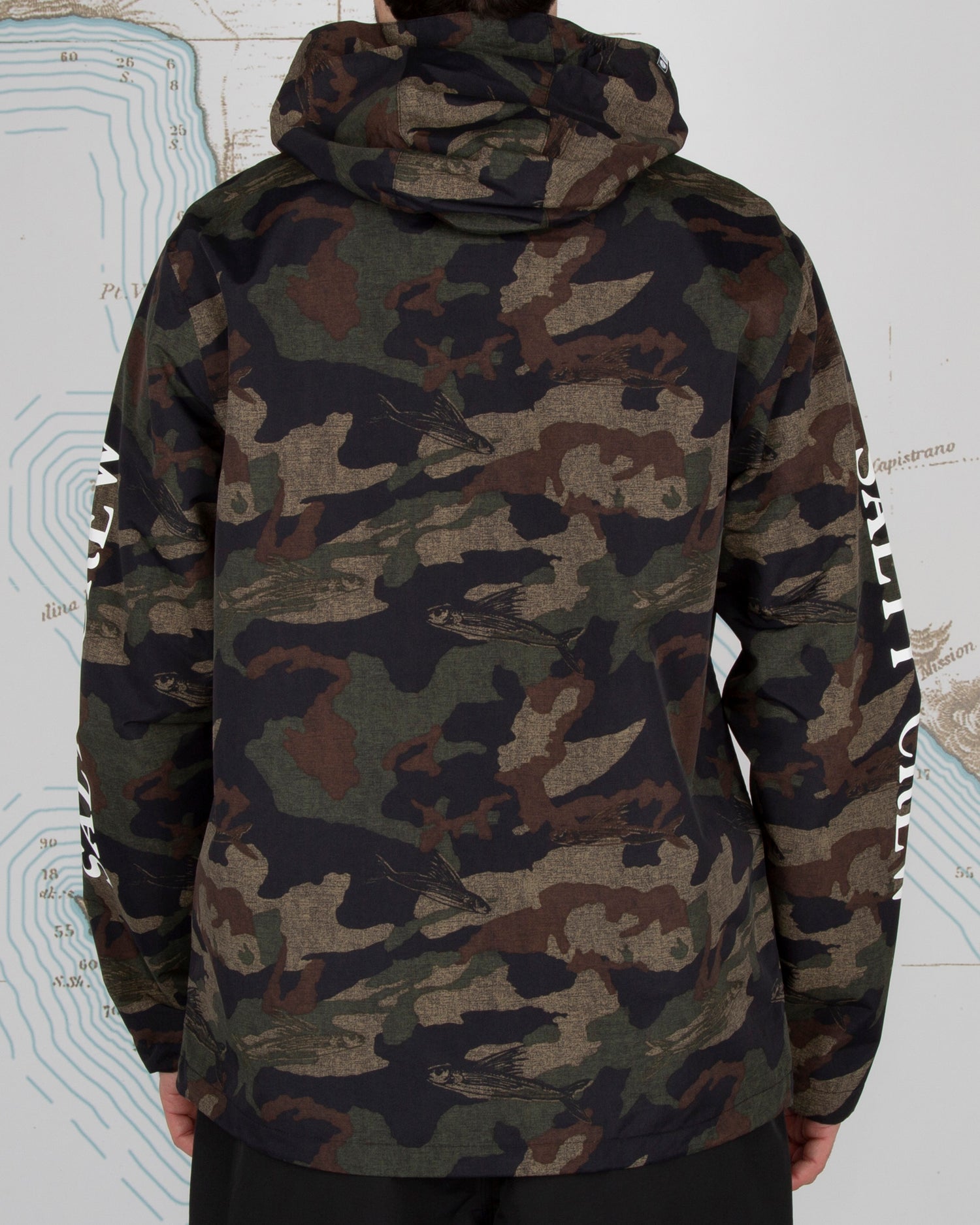 On body back of Pinnacle Camo Jacket