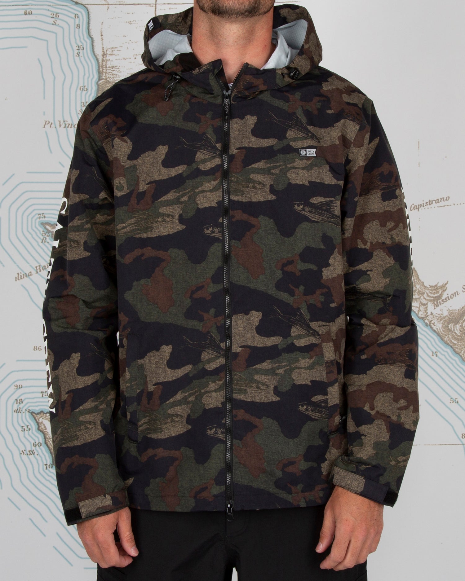 On body front of Pinnacle Camo Jacket