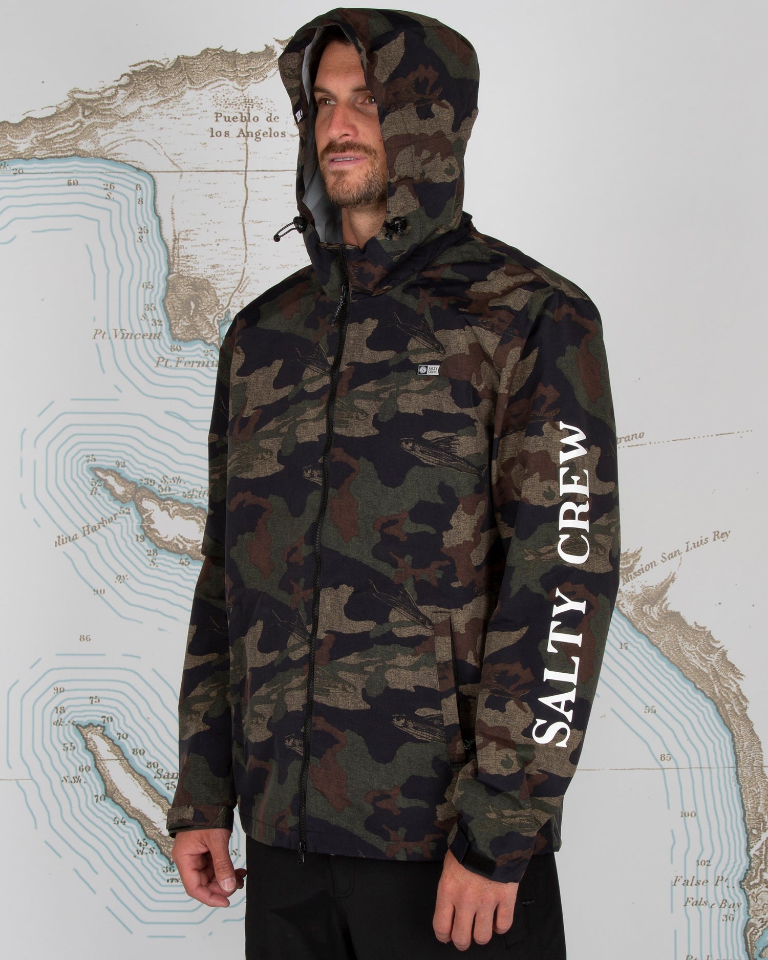 Salty Crew Pinnacle Camo Jacket, Medium