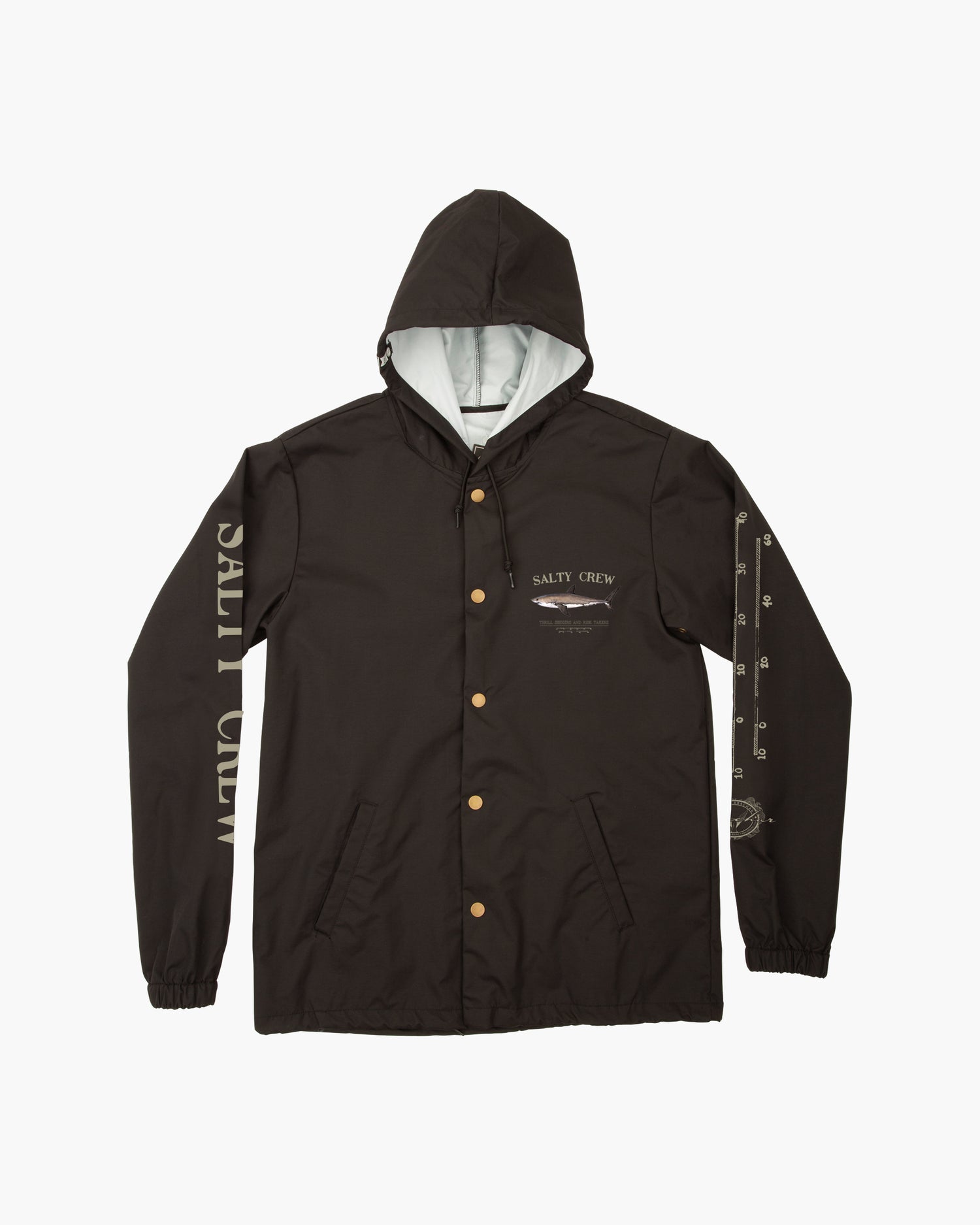 Off body front of Bruce Black Snap Jacket