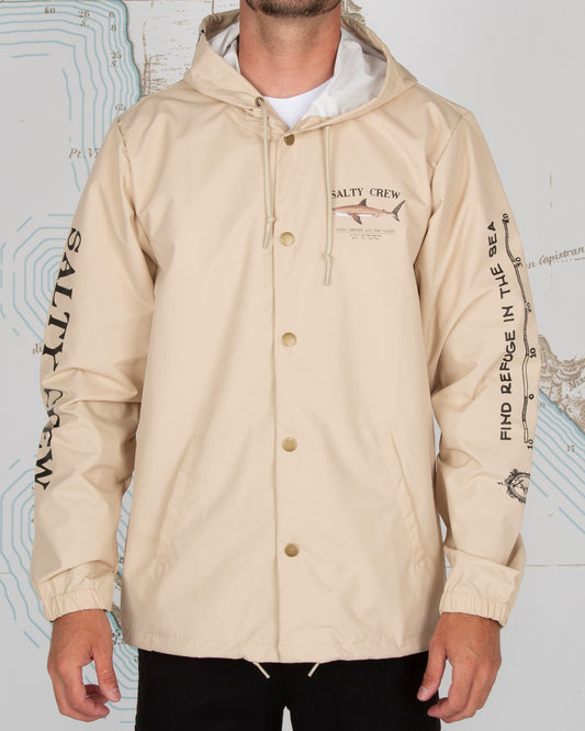 On body front of Bruce Cream Snap Jacket