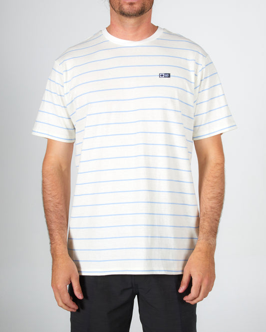 on body front of the Ahoy Vintage White S/S Knit