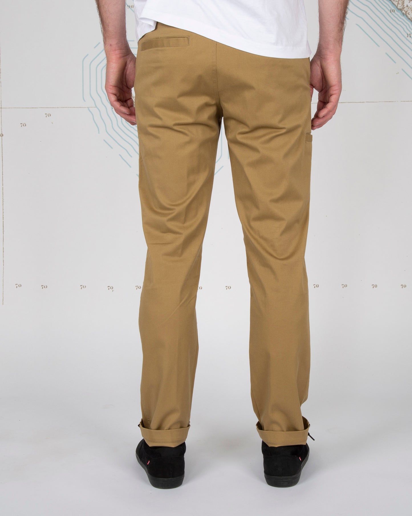 On body back of Deckhand Workwear Brown Chino Pant