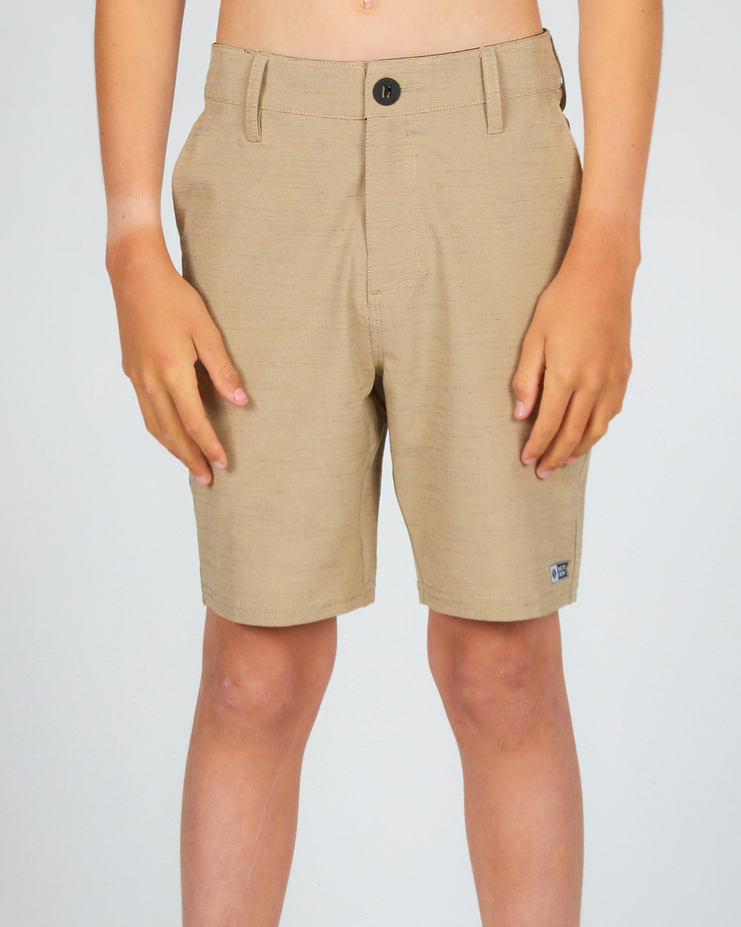 front view of Drifter 2 Khaki Boys Hybrid Walkshorts