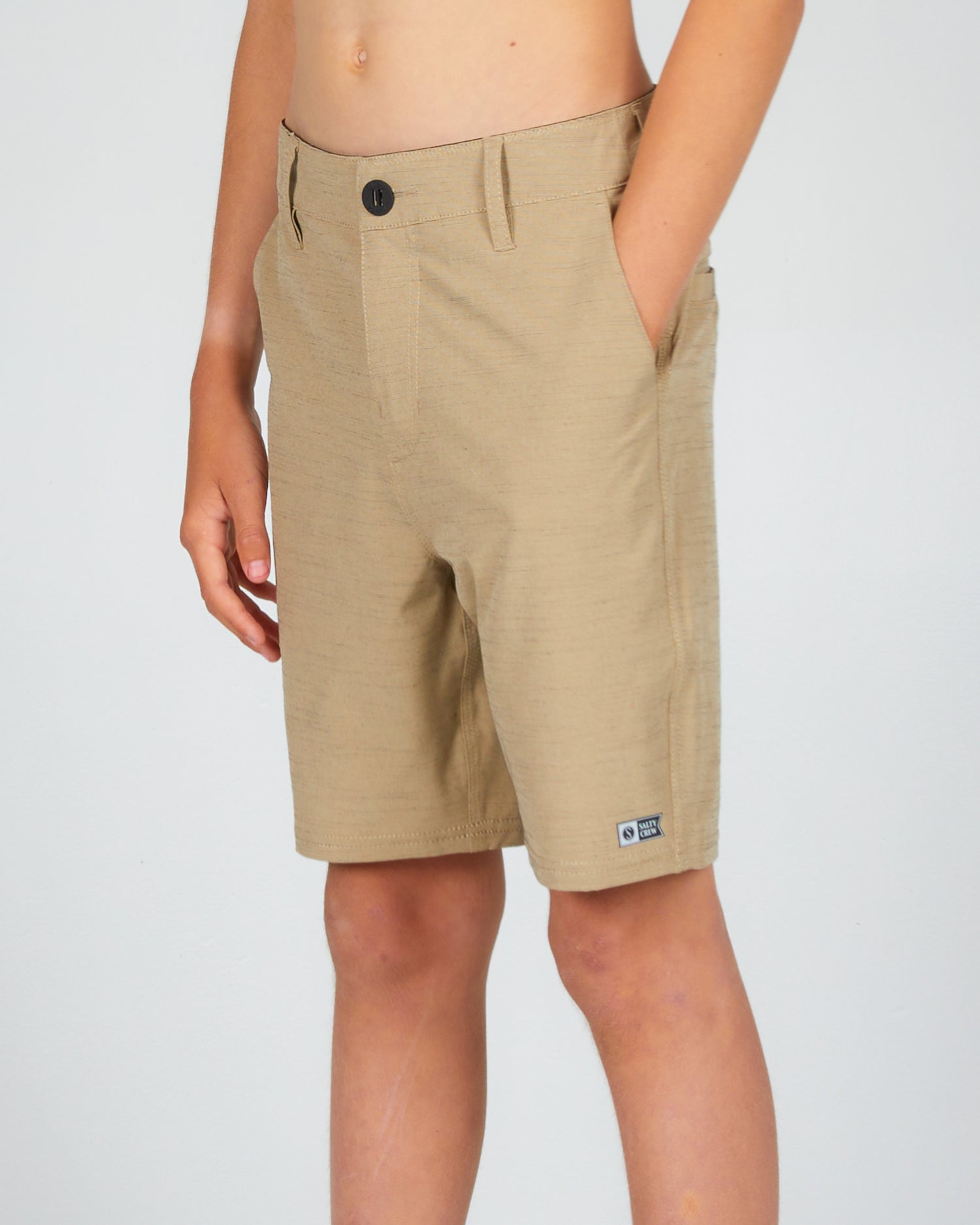 front angled Drifter 2 Khaki Boys Hybrid Walkshorts