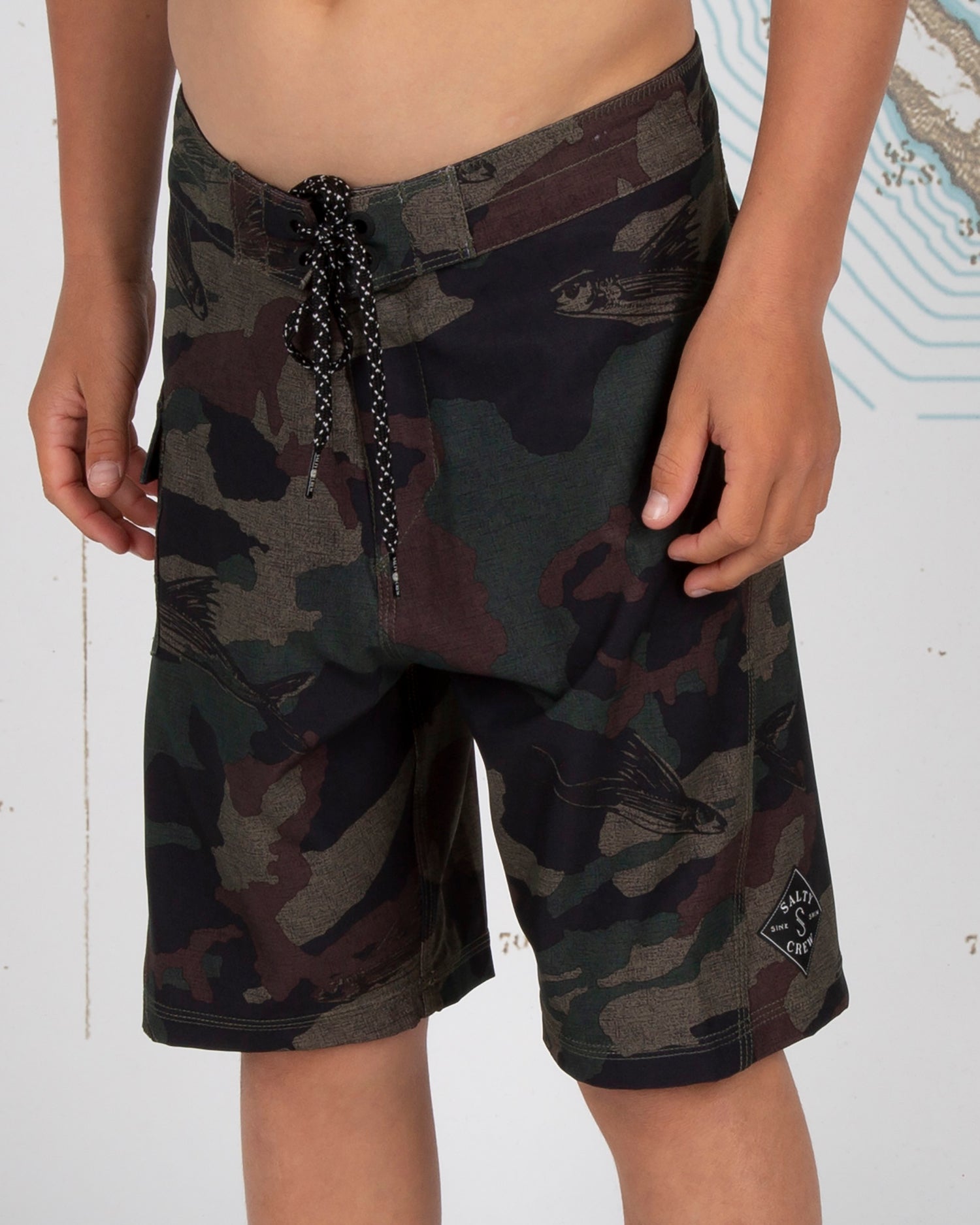 Salty Crew Lowtide Boys Camo Boardshorts Left Side