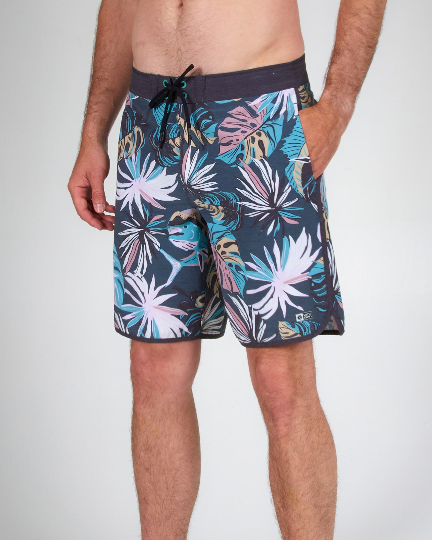 On body front angled of Breaker Charcoal Boardshort