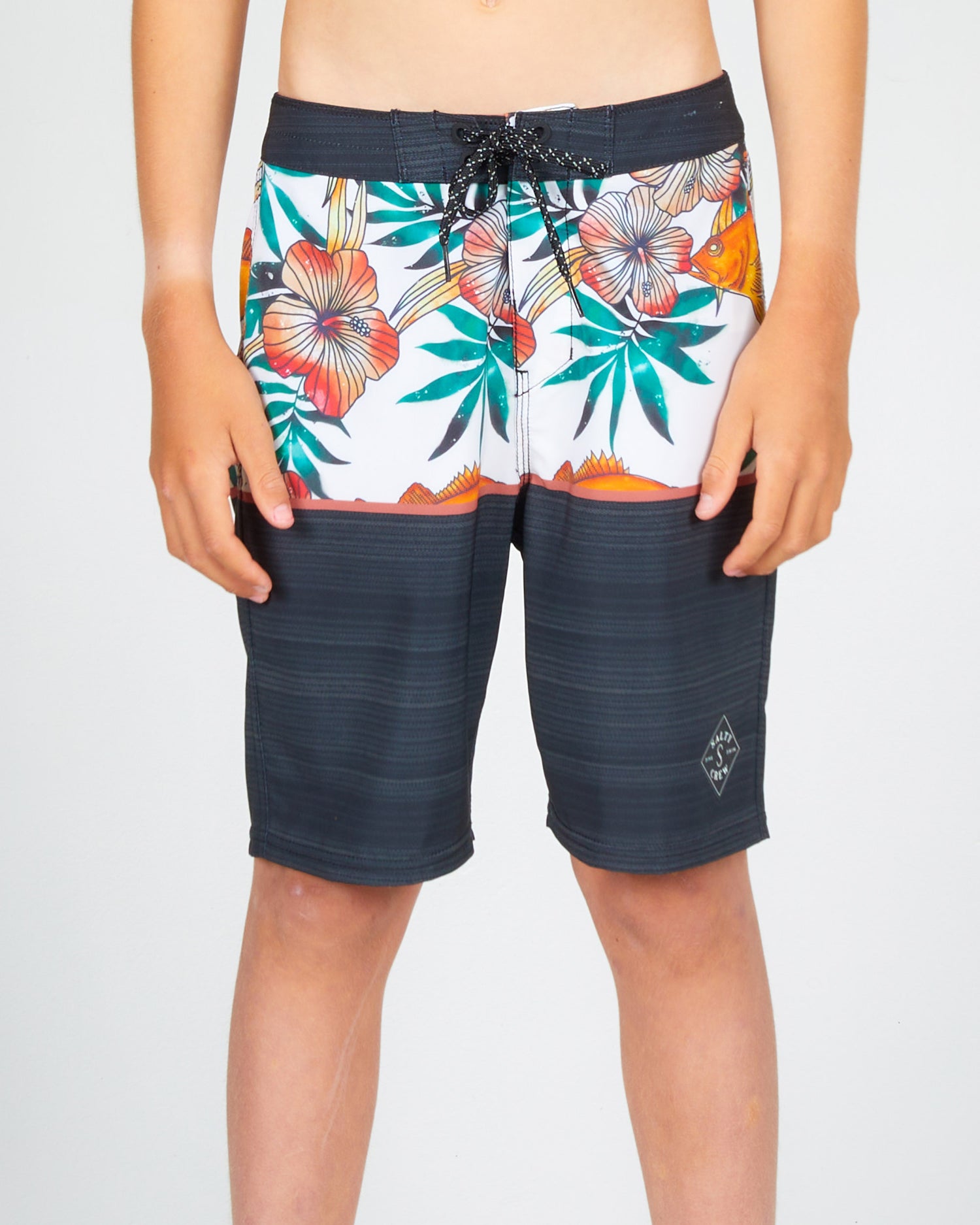 On body front of the Coronado Boys Off White Boardshort