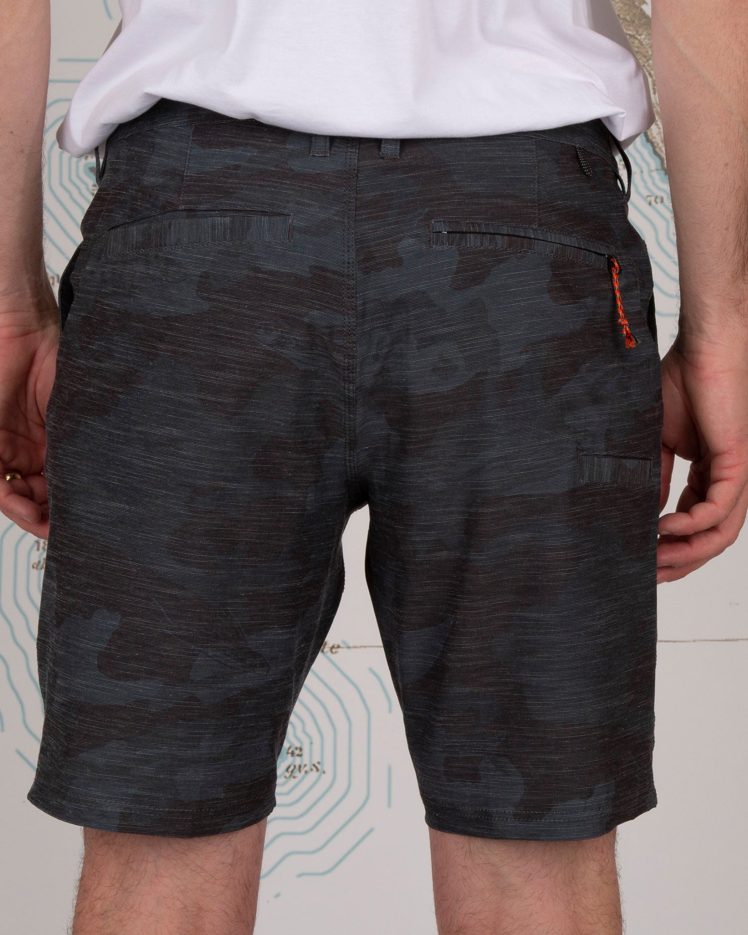 Back of Drifter 2 Black Camo Hybrid Walkshort