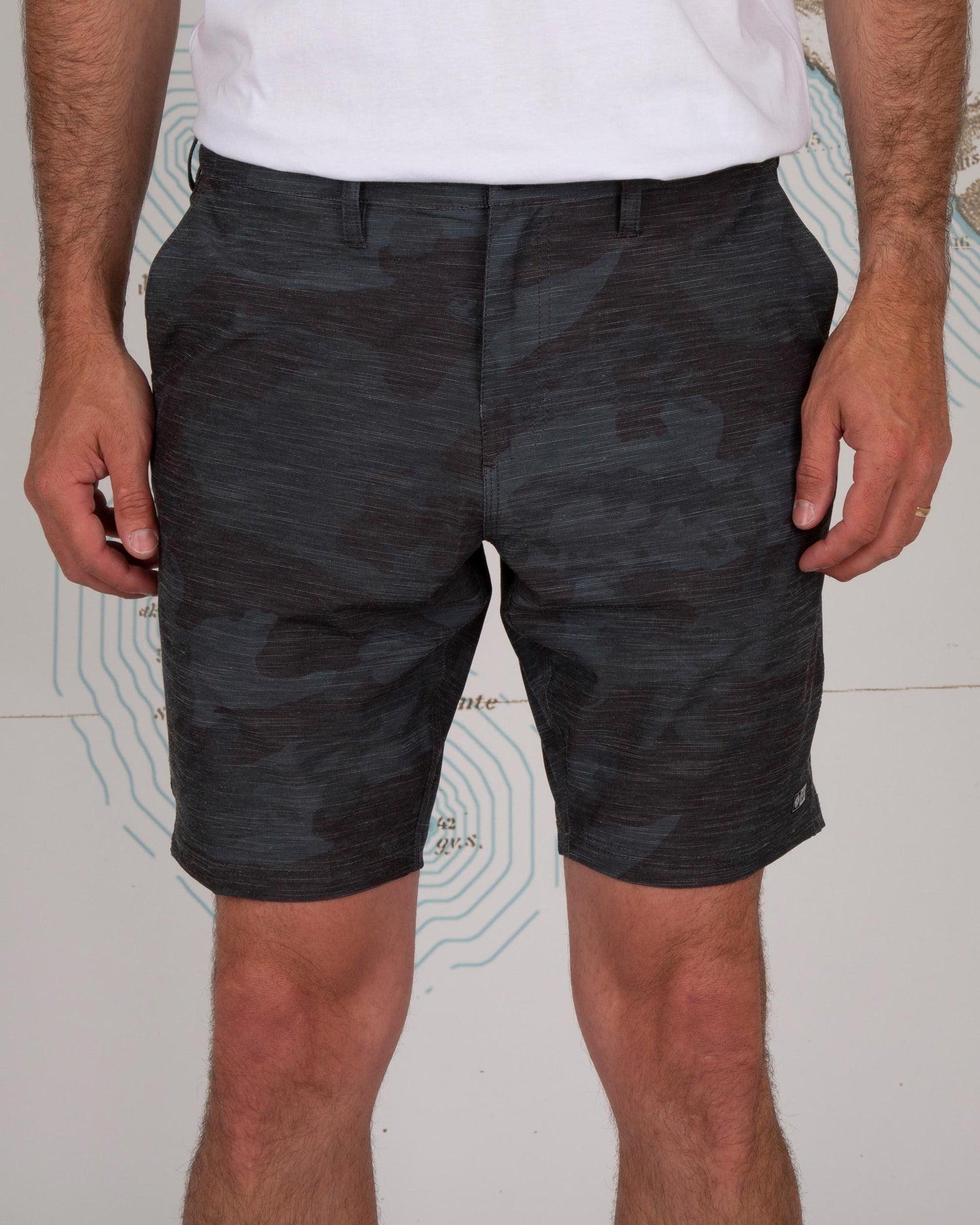 Front of Drifter 2 Black Camo Hybrid Walkshort