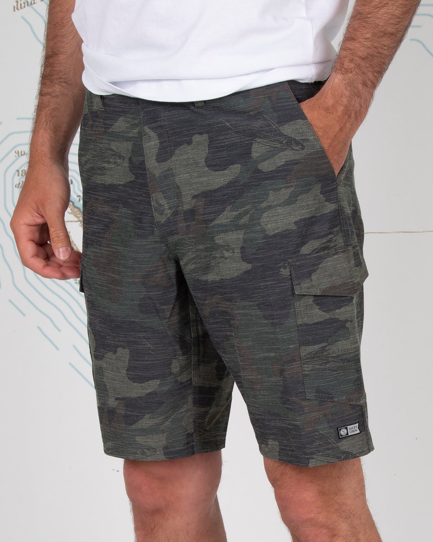 On body front angle of Drifter 2 Camo Cargo Hybrid