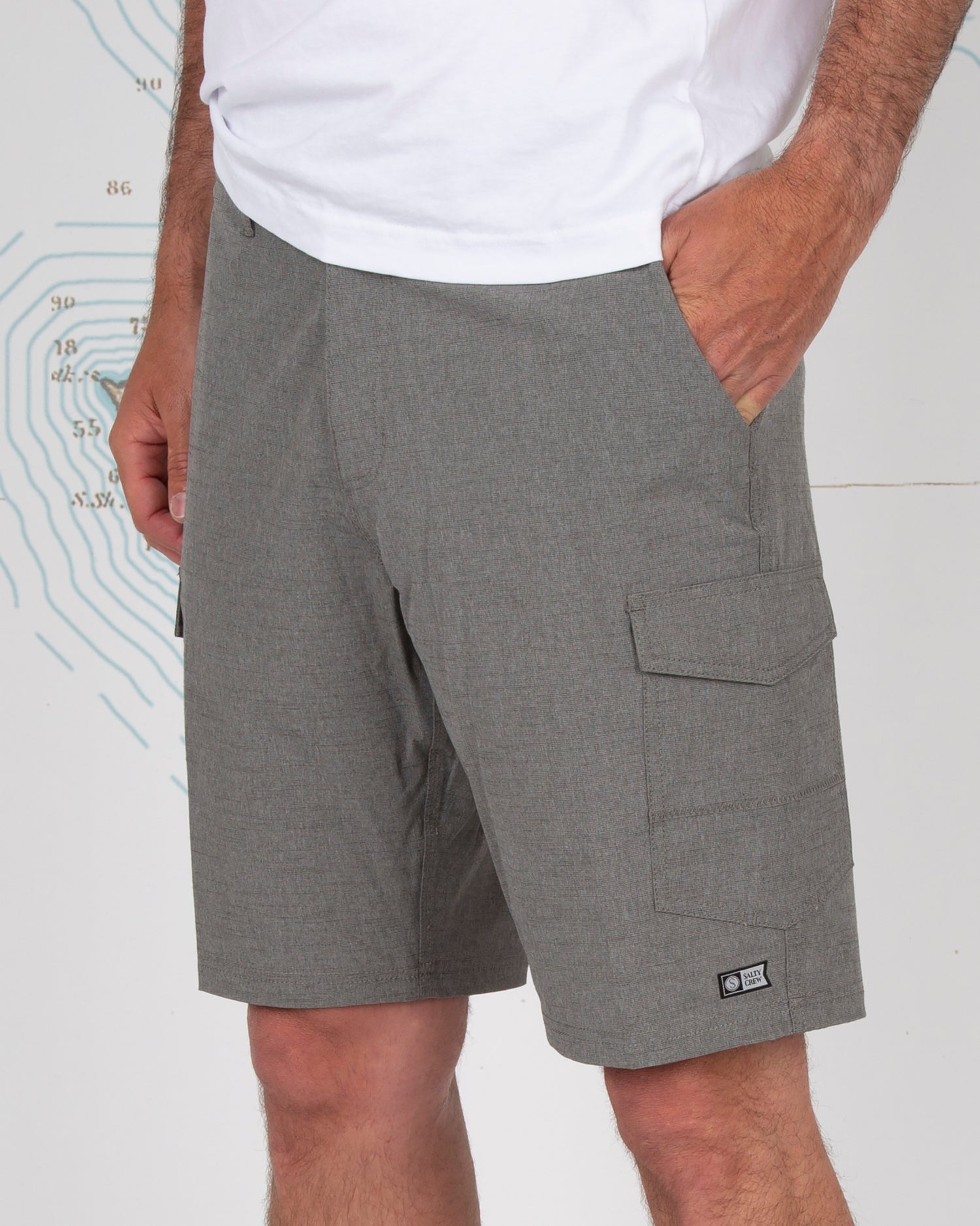 On body front angled of Drifter 2 Grey Cargo Hybrid