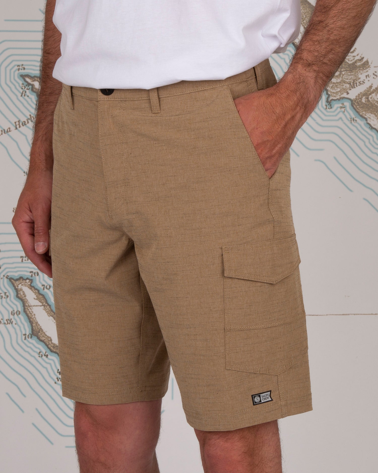 On body front angle of Drifter 2 Tobacco Cargo Hybrid