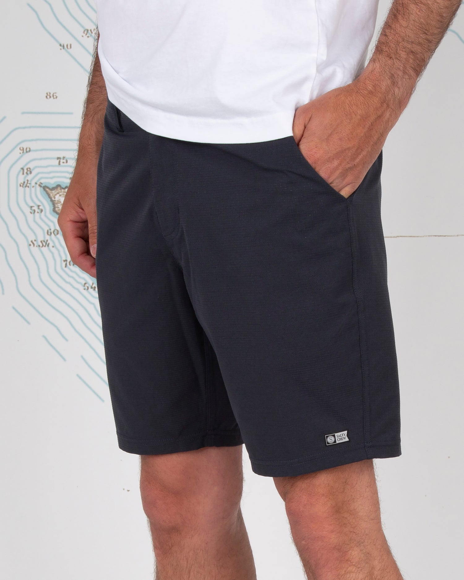 On body front angle of Drifter 2 True Navy Perforated Hybrid