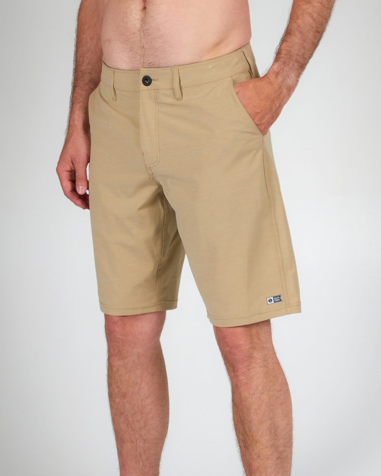 front angled Drifter 21" Khaki Hybrid Walkshort