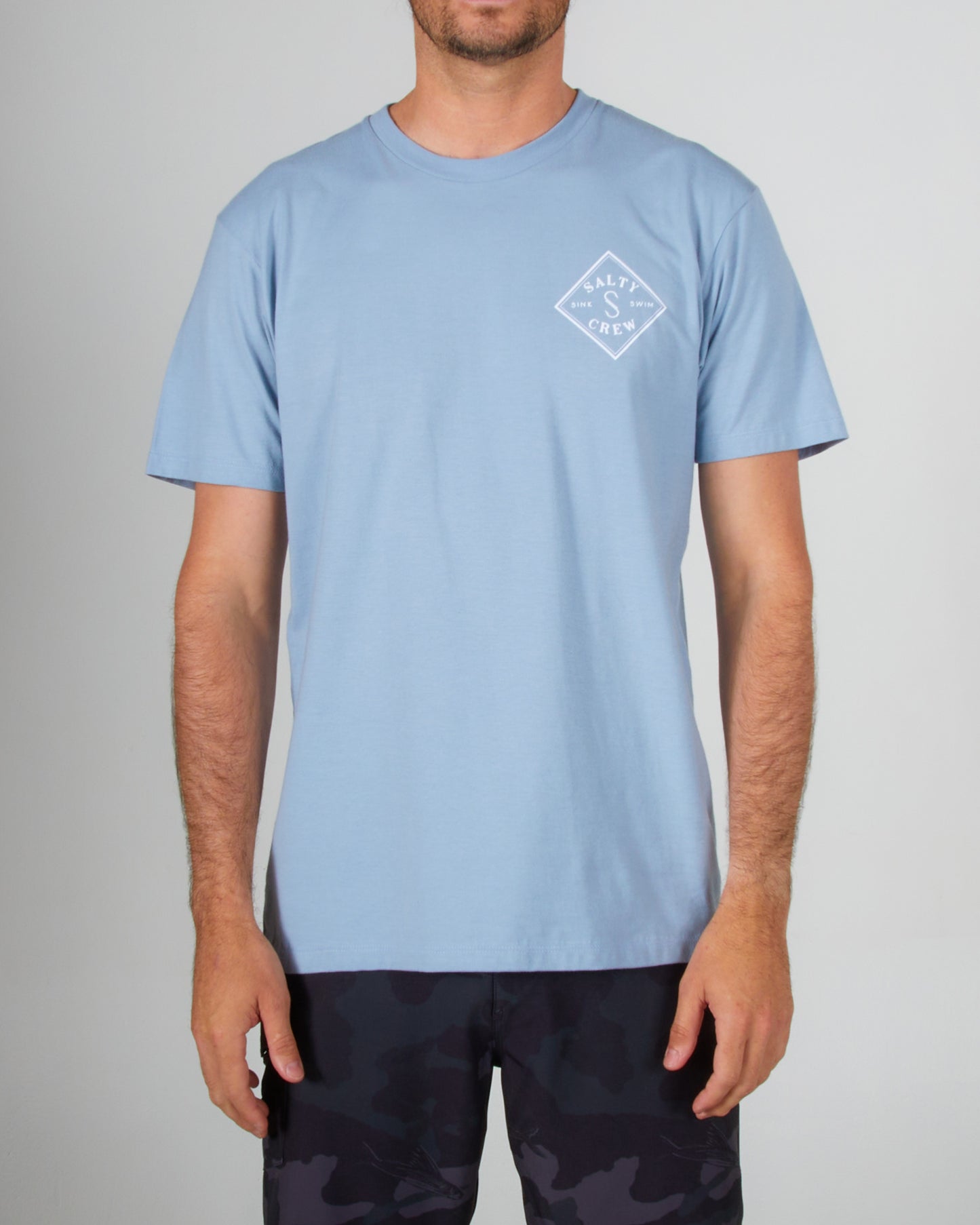 front view of Tippet Marine Blue S/S Premium Tee