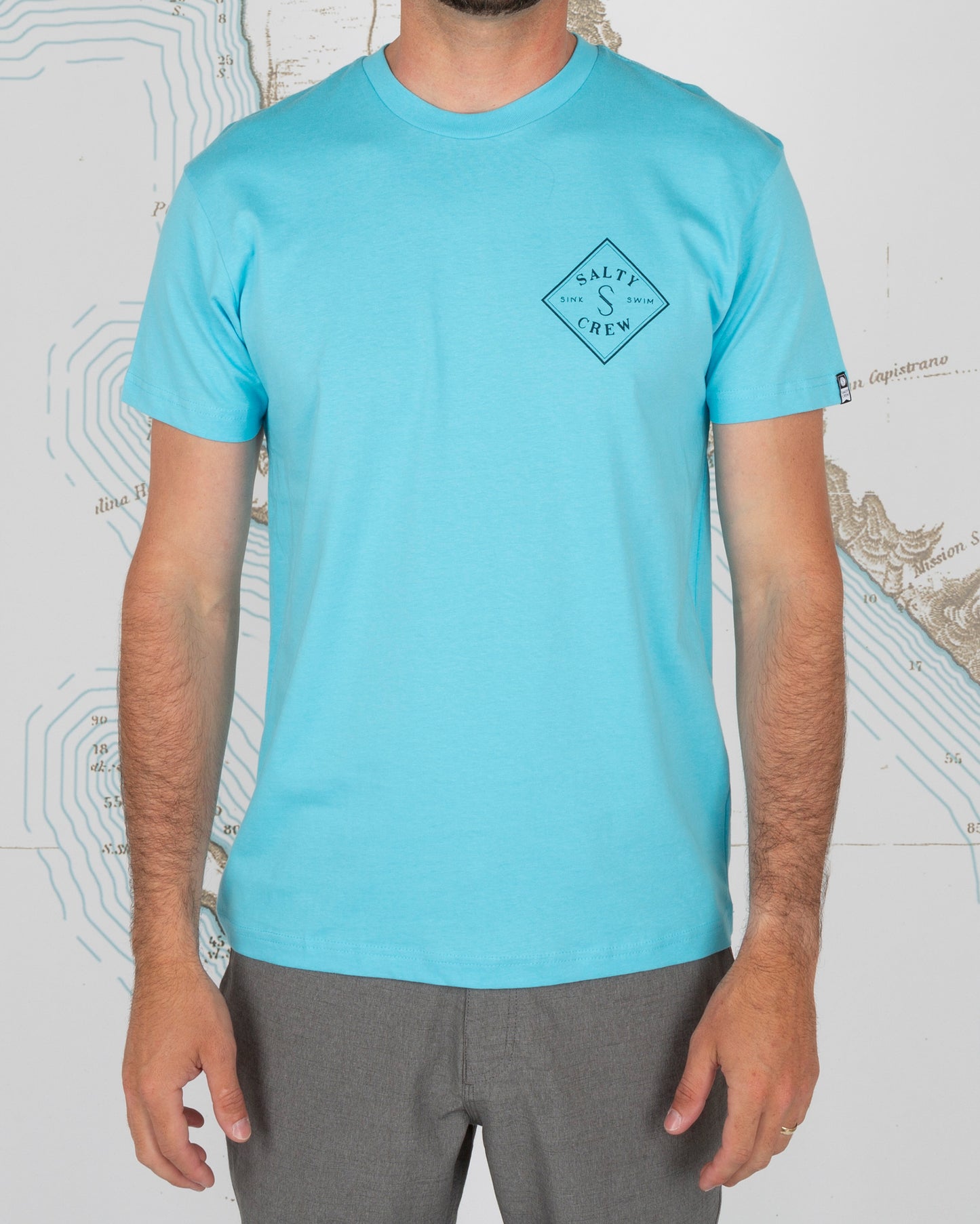 On body front of Tippet Pacific Blue Premium S/S Tee